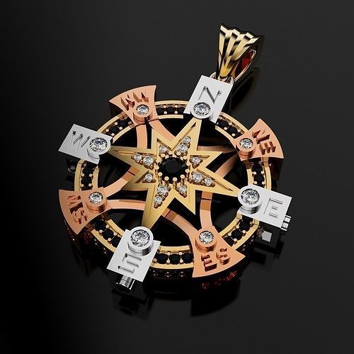 Compass Rose PENDANT 3D print model