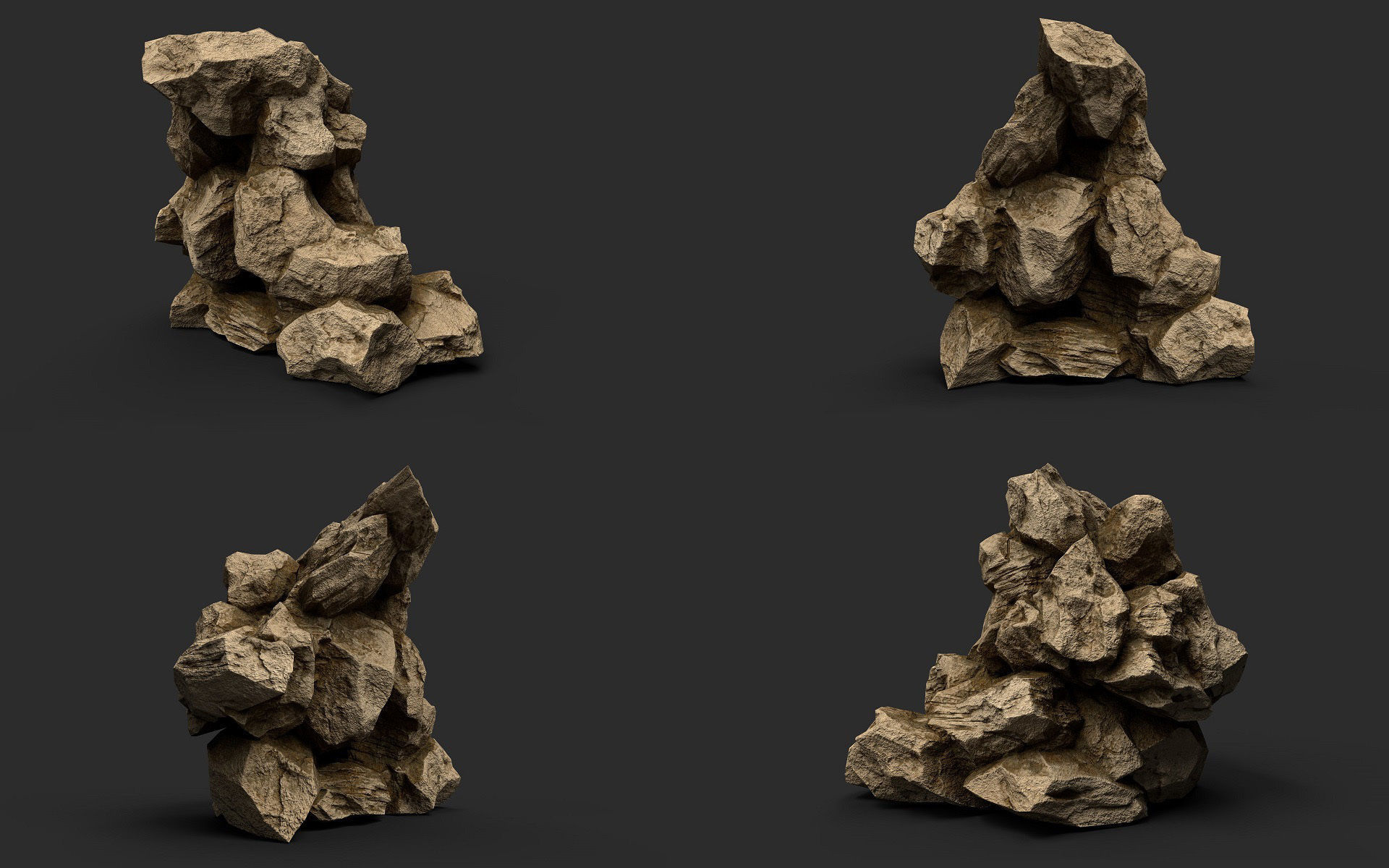 Rock Collection 011 Low-poly 3D model_4