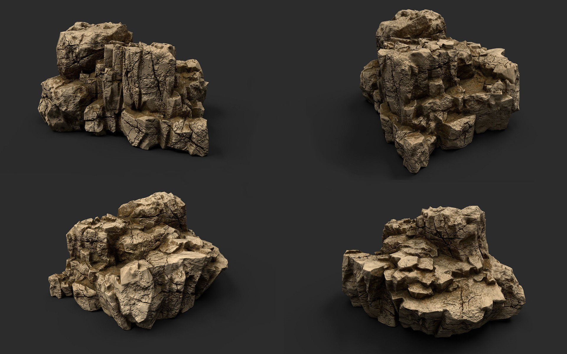 Rock Collection 011 Low-poly 3D model_8