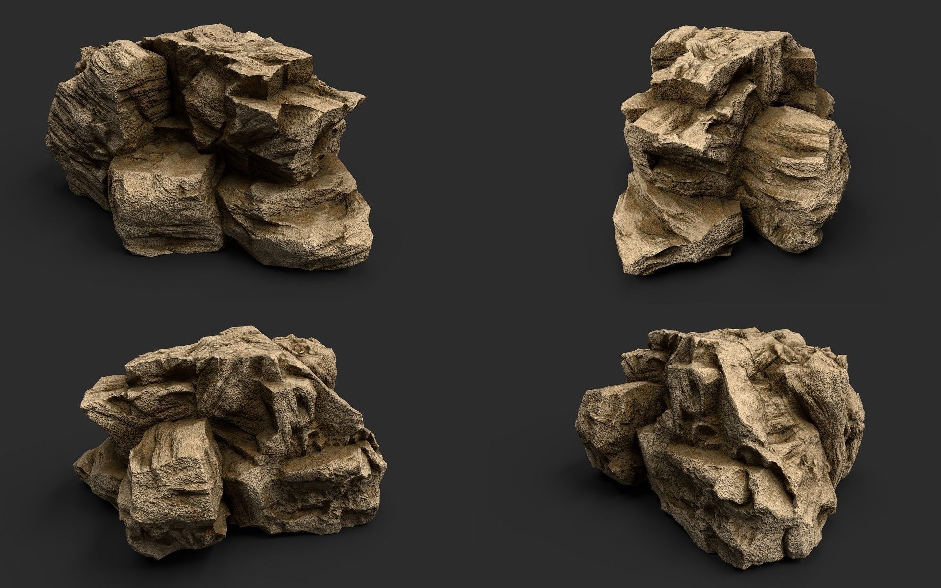 Rock Collection 011 Low-poly 3D model_7