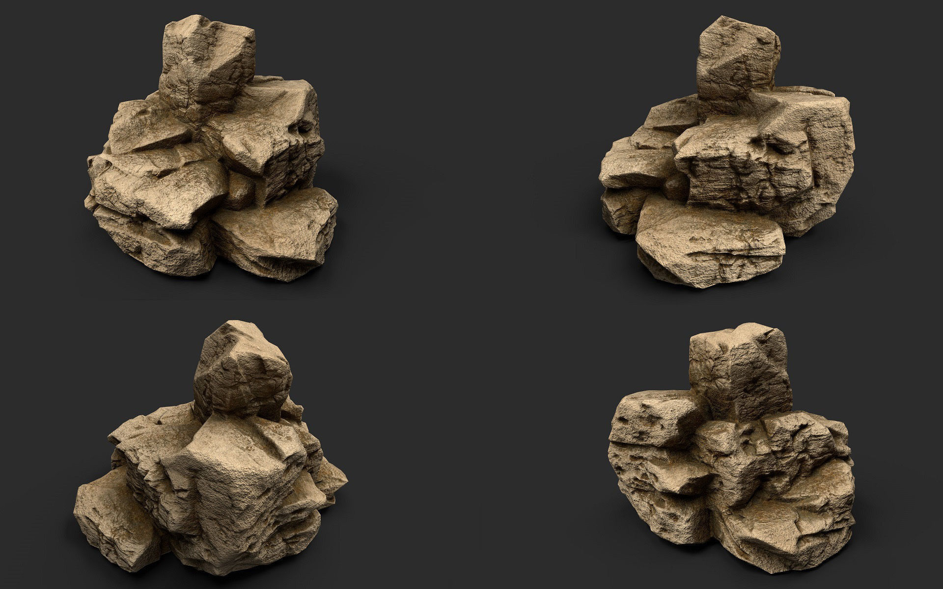 Rock Collection 011 Low-poly 3D model_6