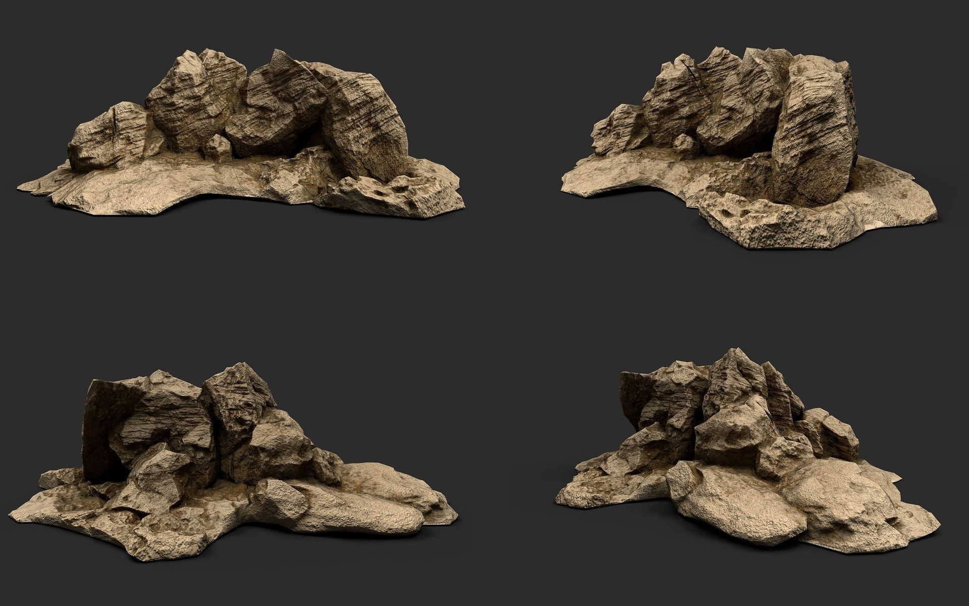 Rock Collection 011 Low-poly 3D model_2