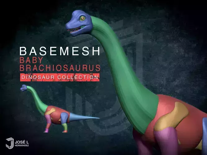 Basemesh Baby Brachiosaurus 3D model