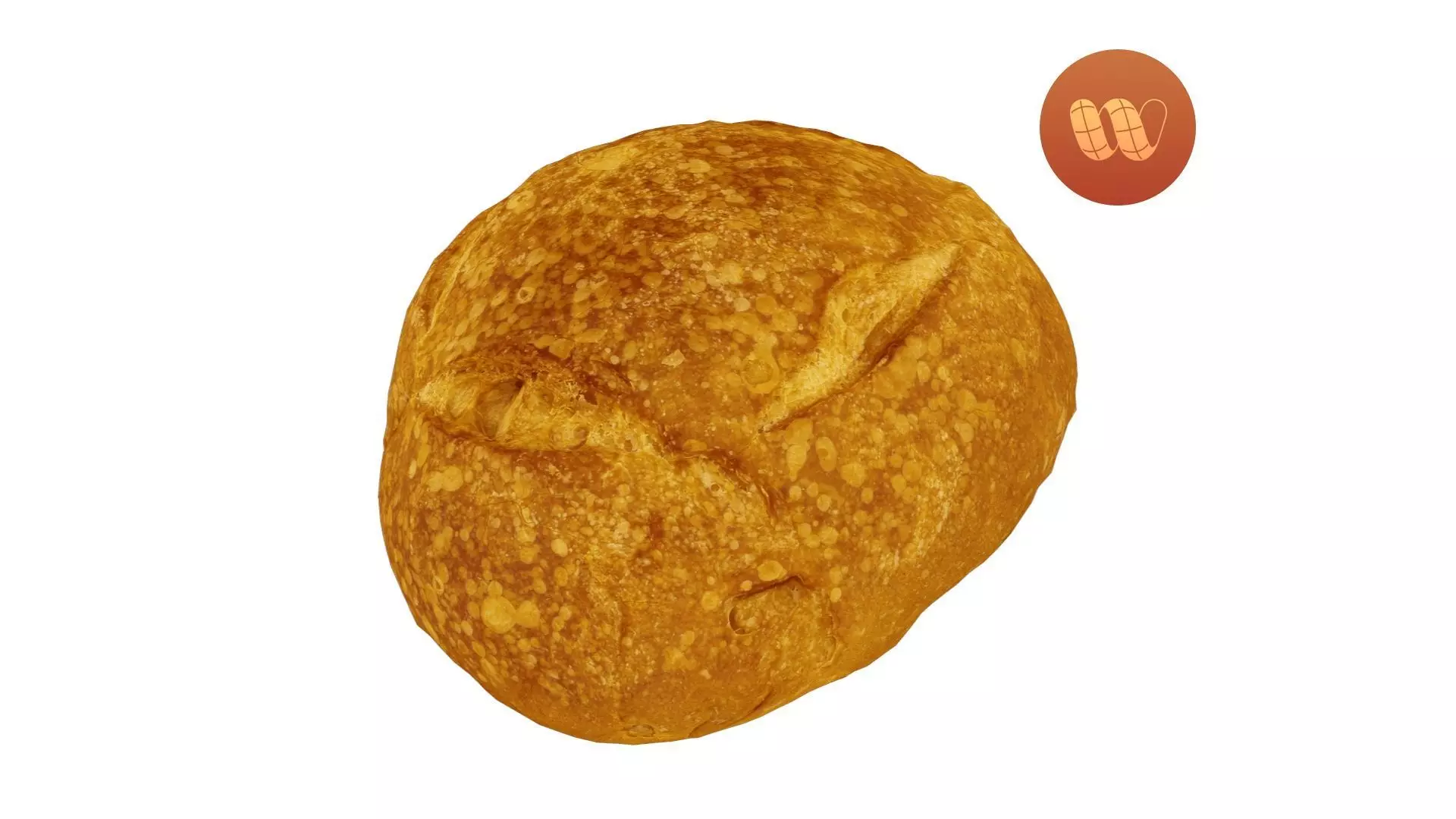 Round Italian Bread - Real-Time Scanned Low-poly 3D model_0