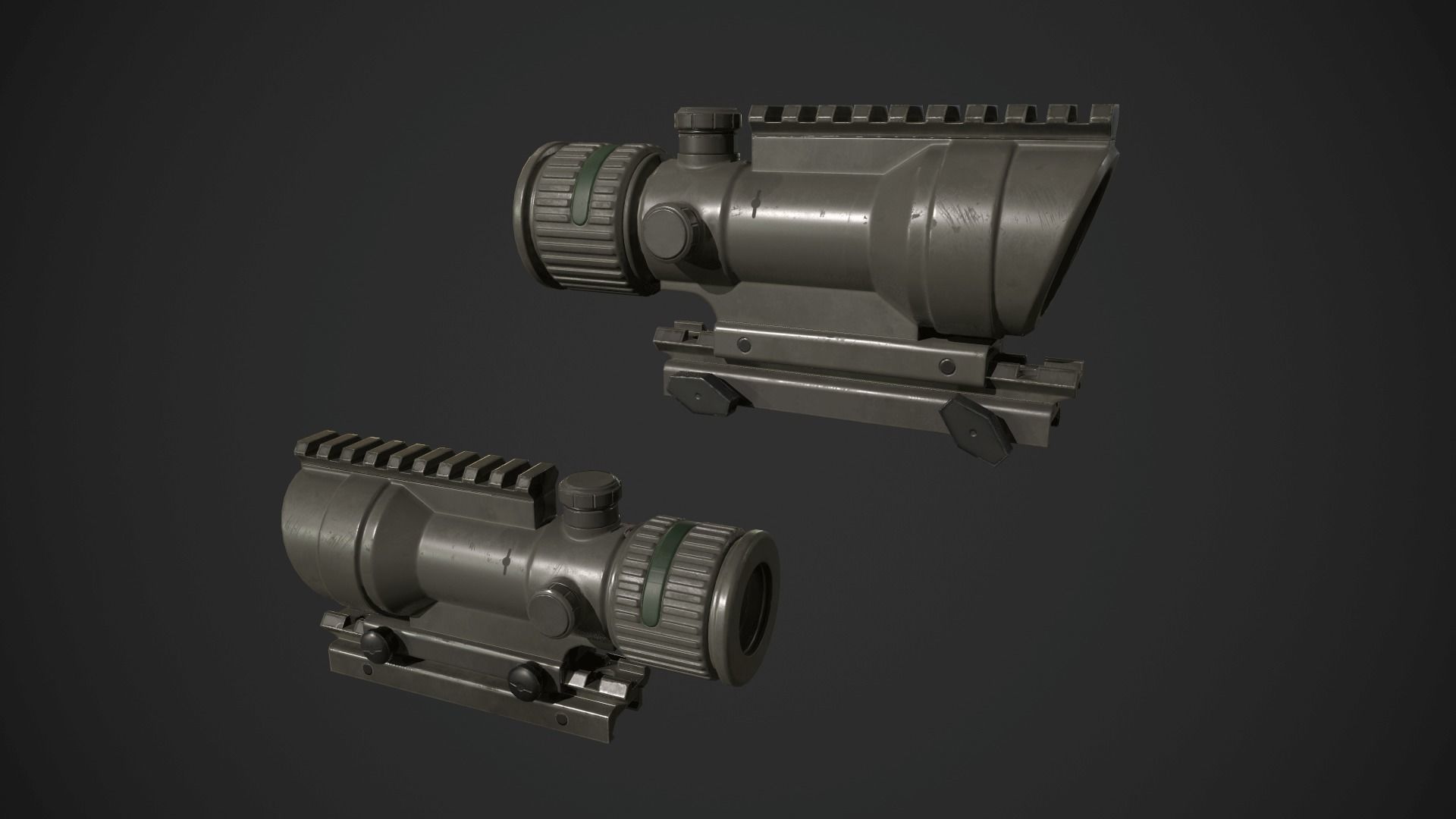 ACOG Rifle Scope Low-poly 3D model_5