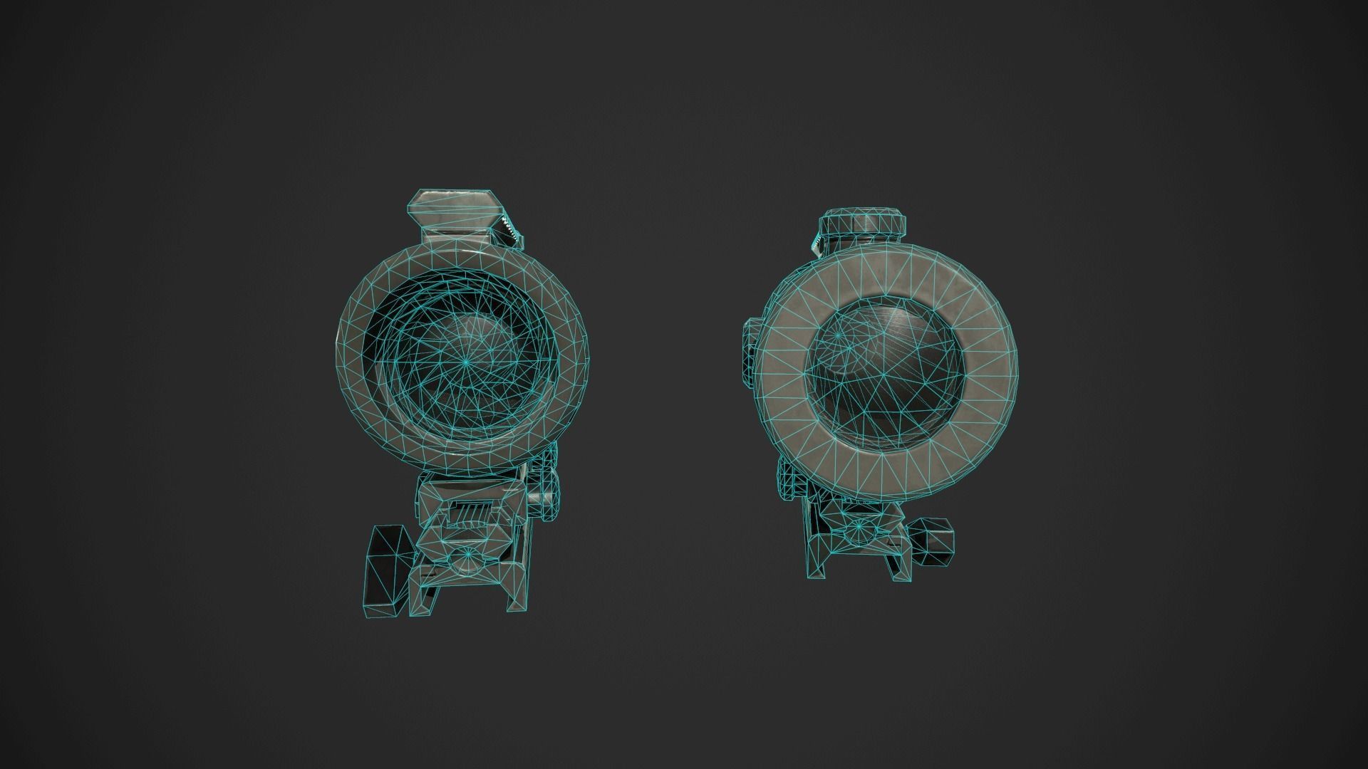 ACOG Rifle Scope Low-poly 3D model_12