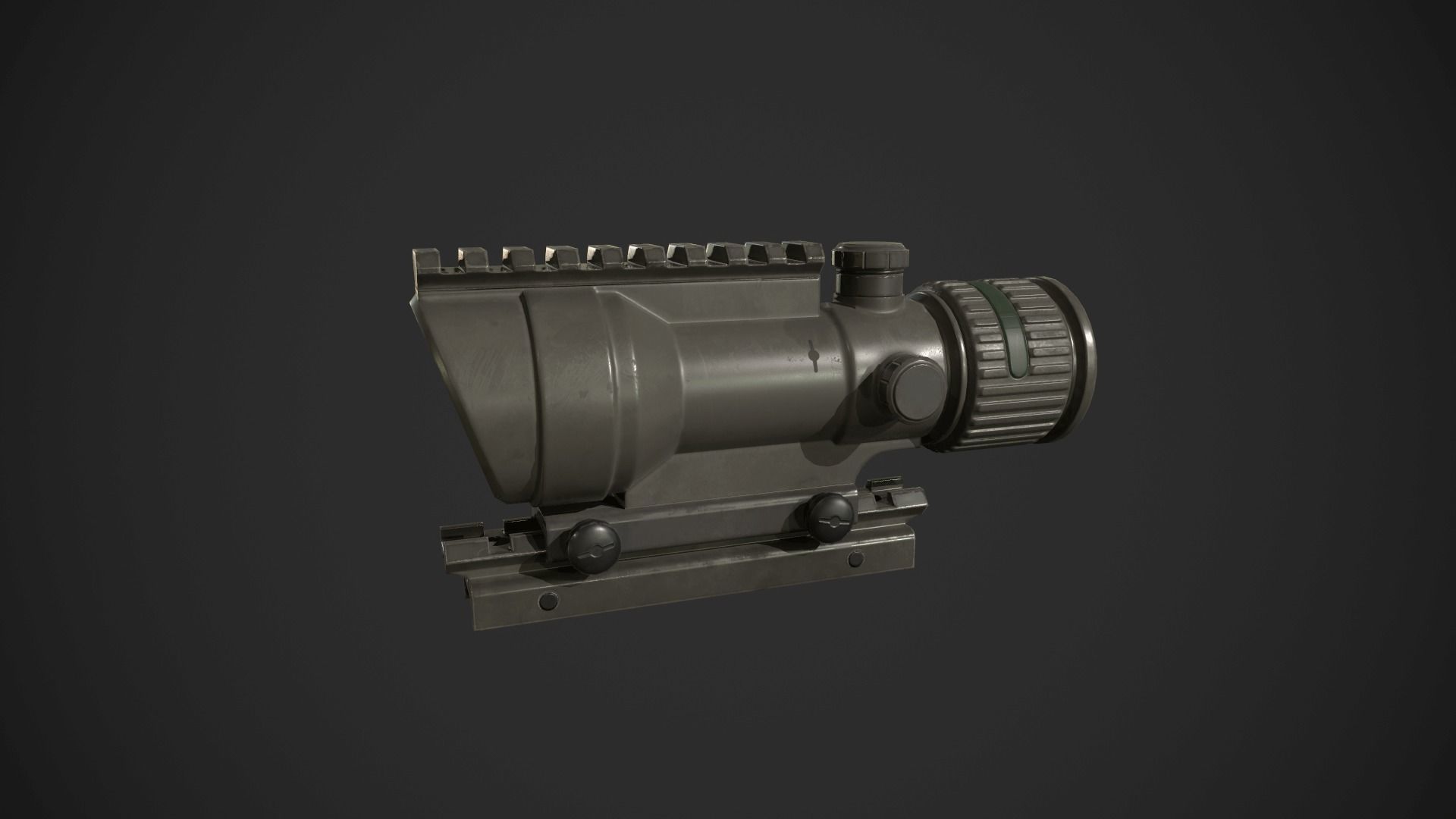ACOG Rifle Scope Low-poly 3D model_1