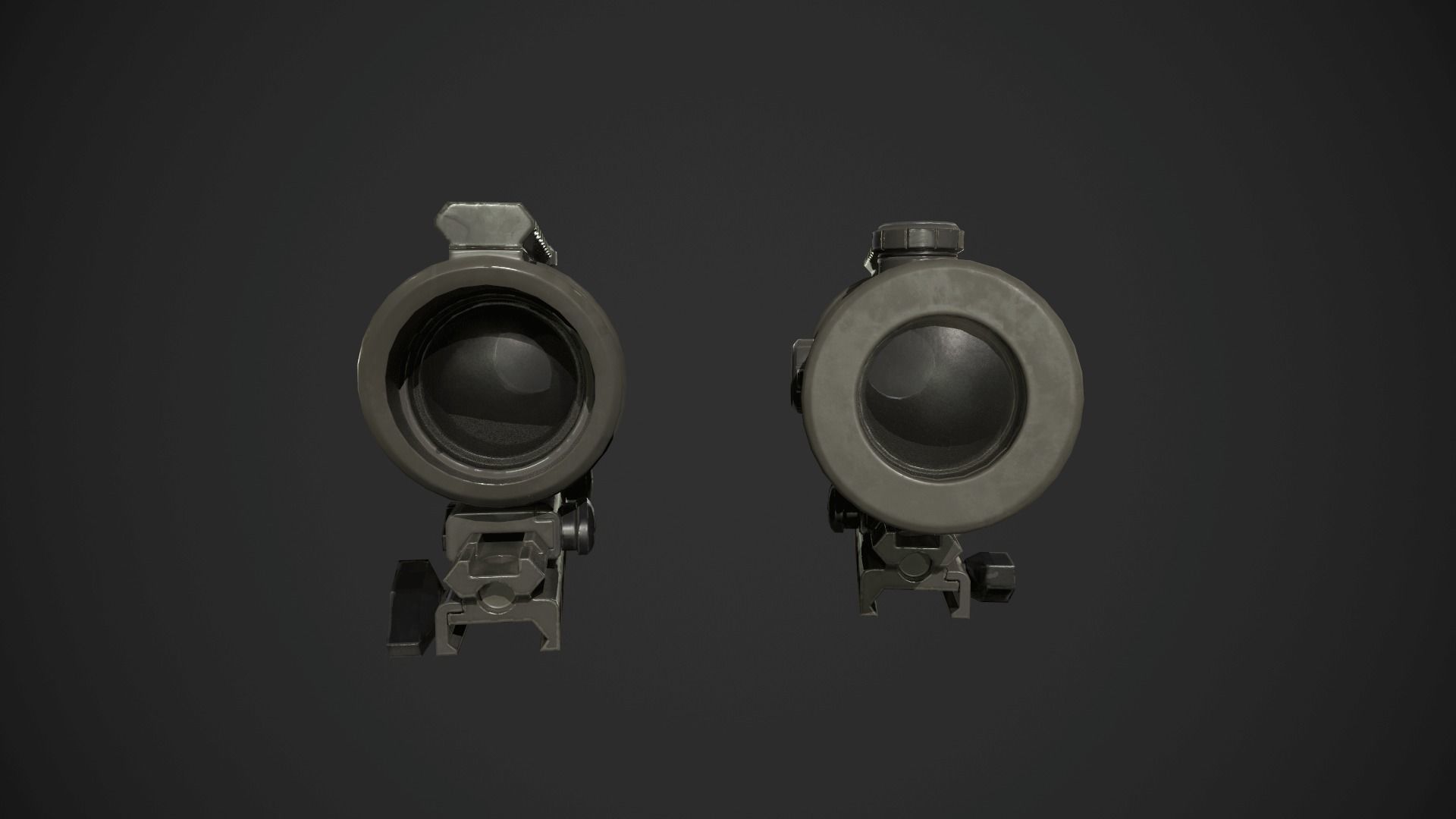 ACOG Rifle Scope Low-poly 3D model_6