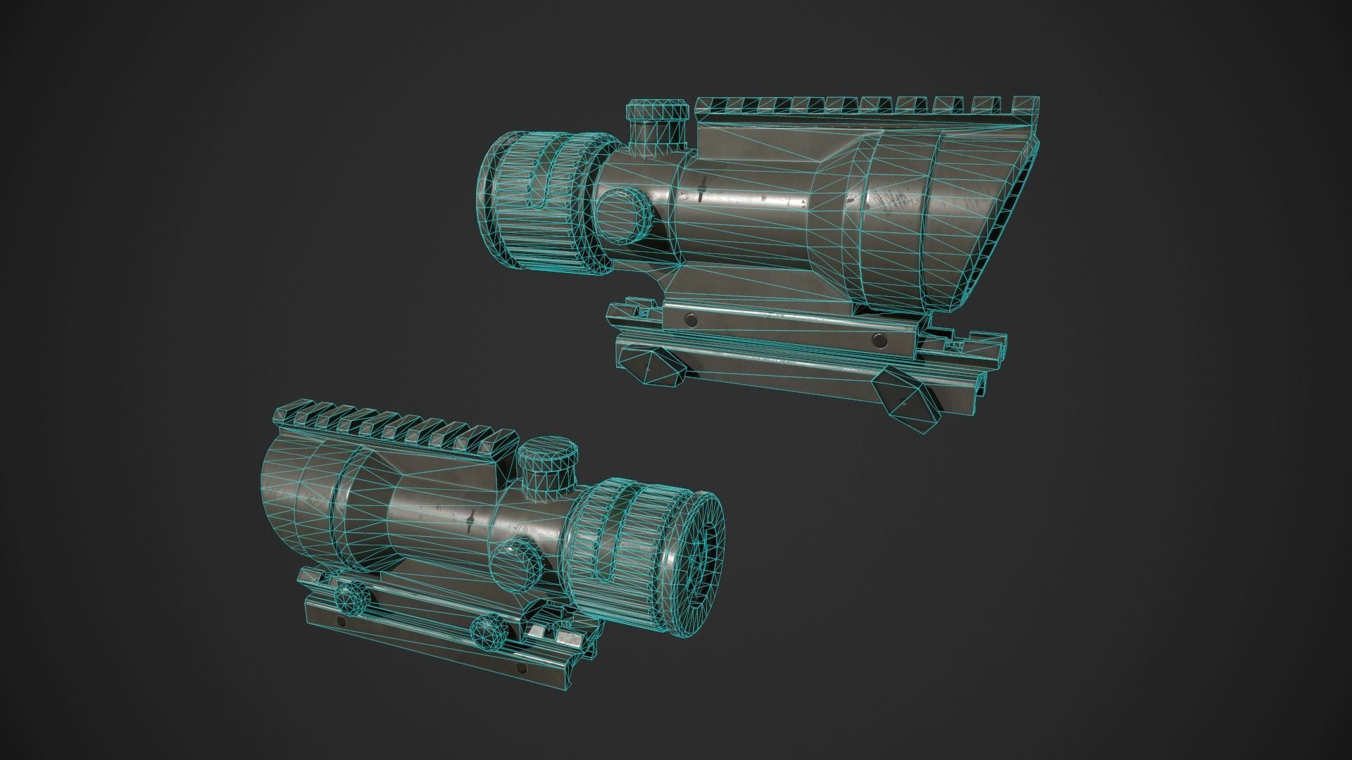 ACOG Rifle Scope Low-poly 3D model_11