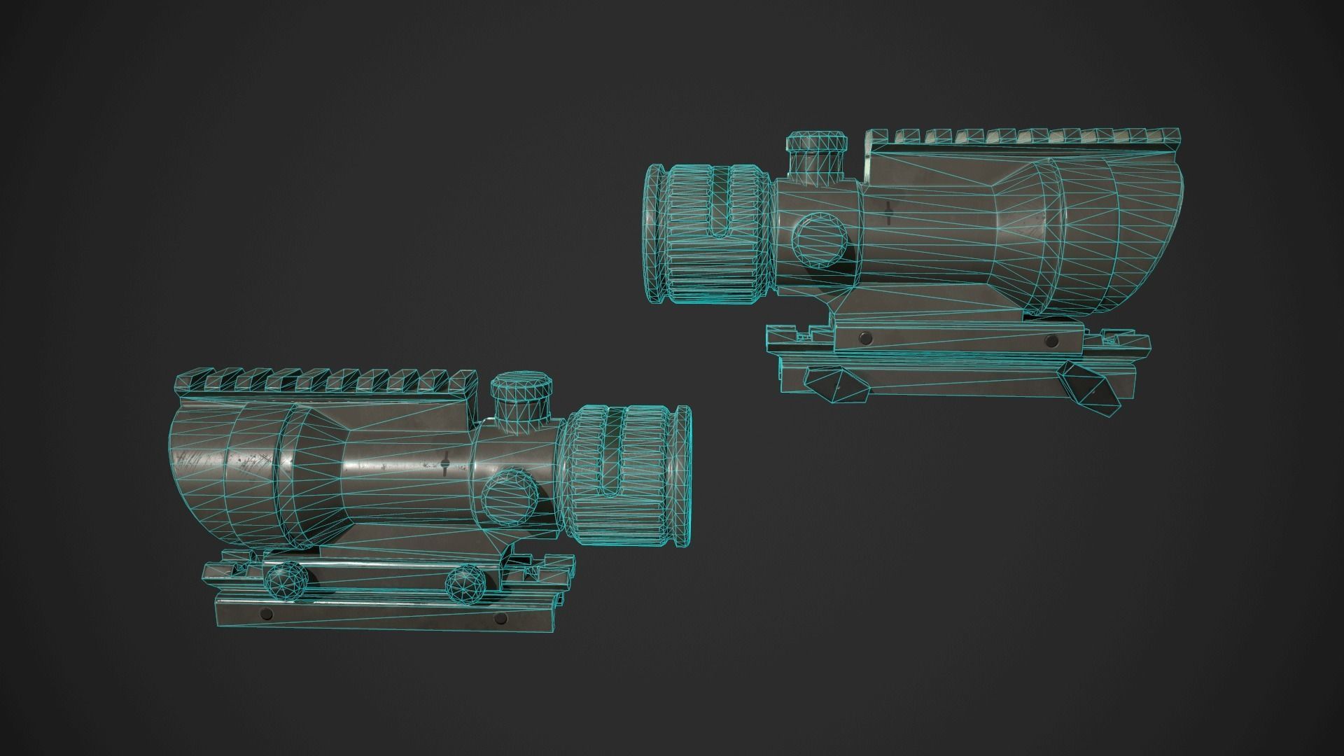 ACOG Rifle Scope Low-poly 3D model_10