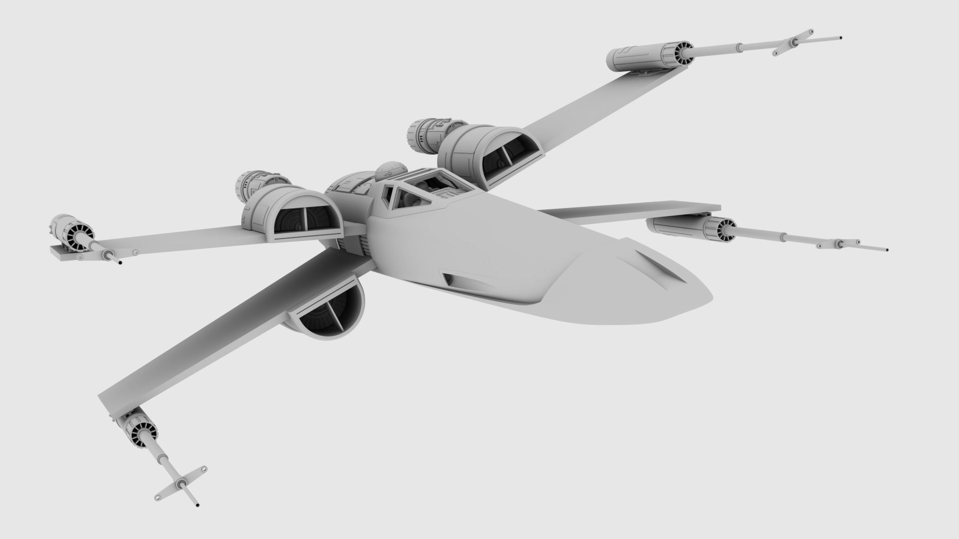 Star Wars Ralph McQuarrie X-Wing Concept V2 3D print model_2