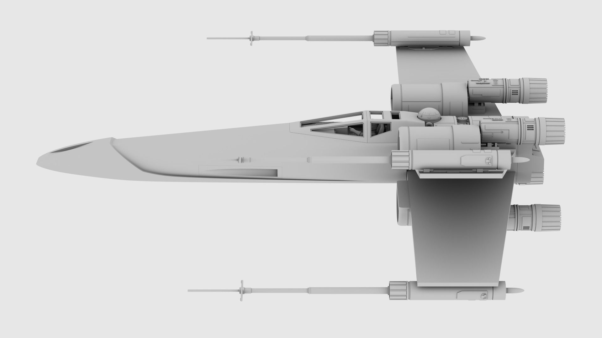 Star Wars Ralph McQuarrie X-Wing Concept V2 3D print model_5