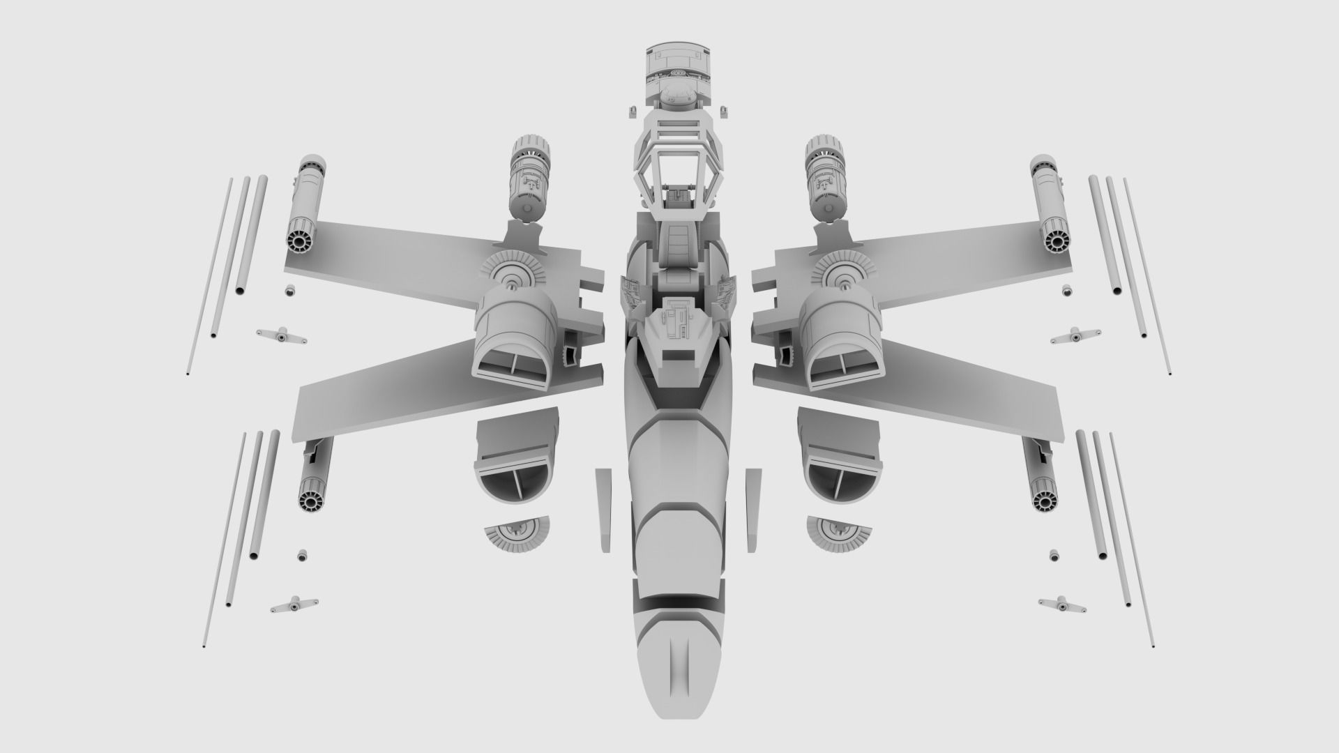 Star Wars Ralph McQuarrie X-Wing Concept V2 3D print model_21