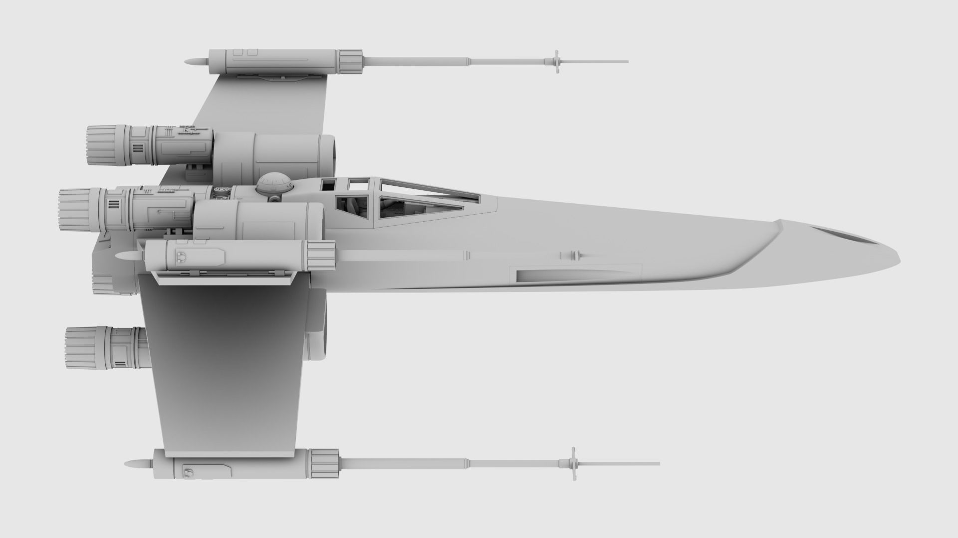 Star Wars Ralph McQuarrie X-Wing Concept V2 3D print model_6