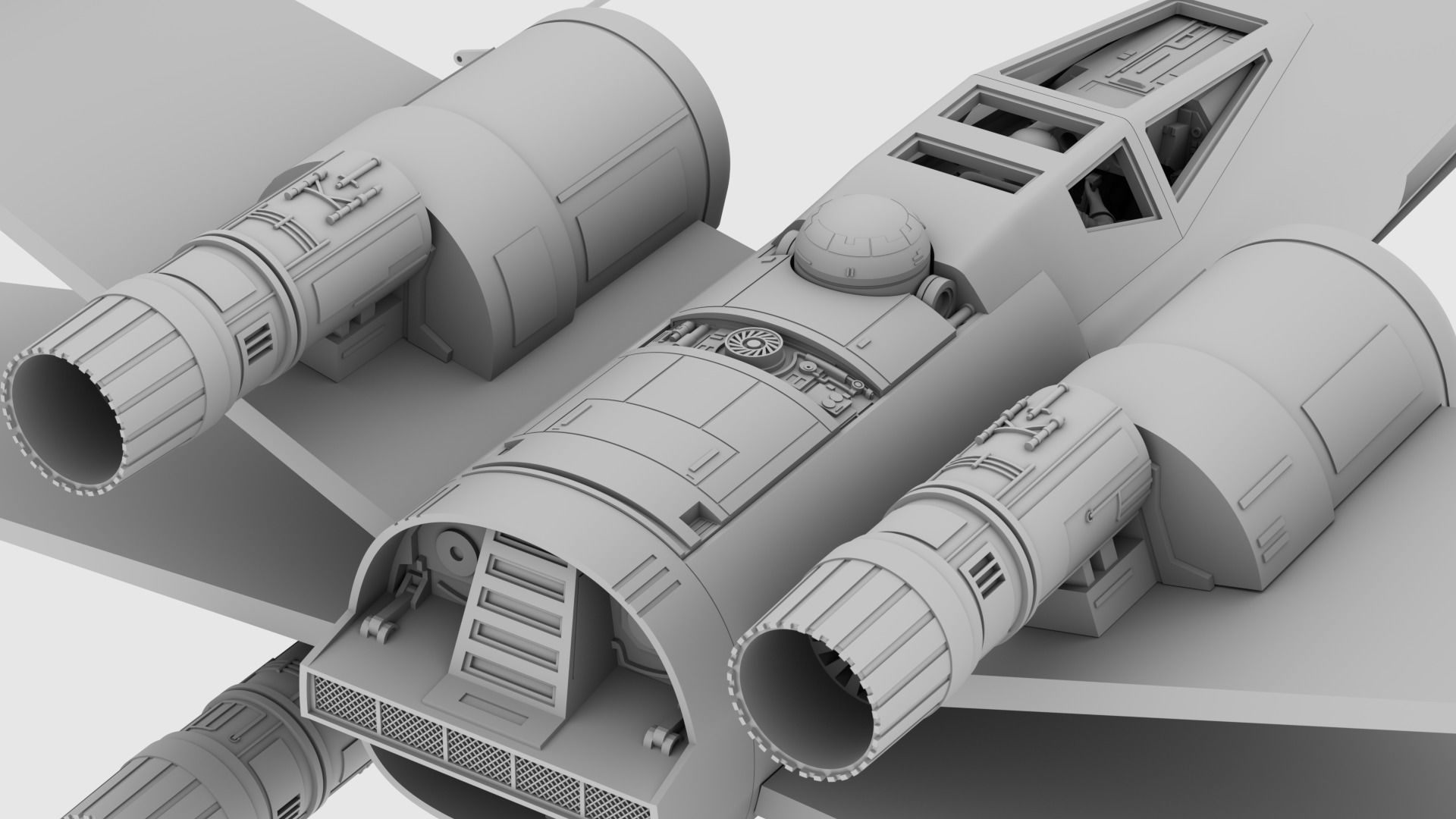 Star Wars Ralph McQuarrie X-Wing Concept V2 3D print model_11