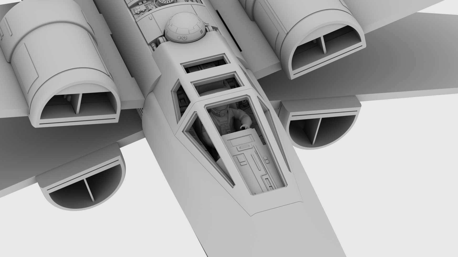 Star Wars Ralph McQuarrie X-Wing Concept V2 3D print model_10