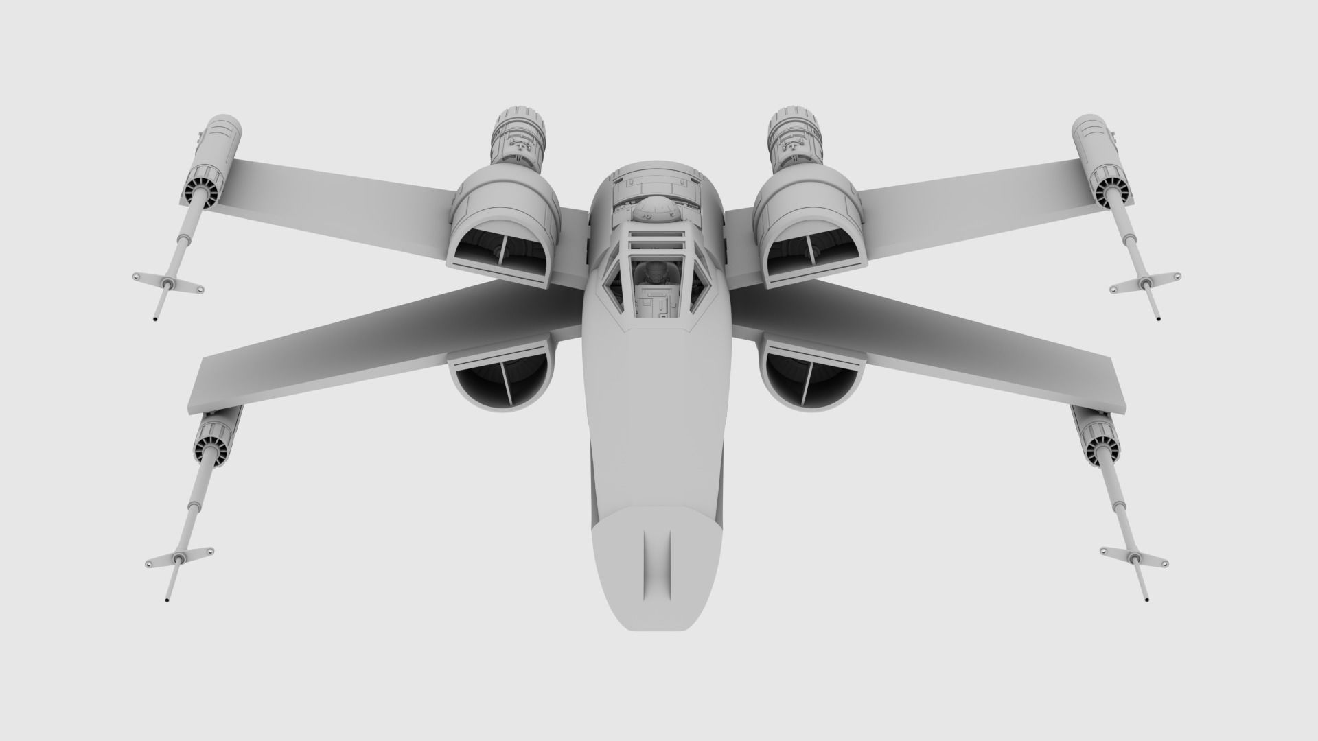 Star Wars Ralph McQuarrie X-Wing Concept V2 3D print model_3