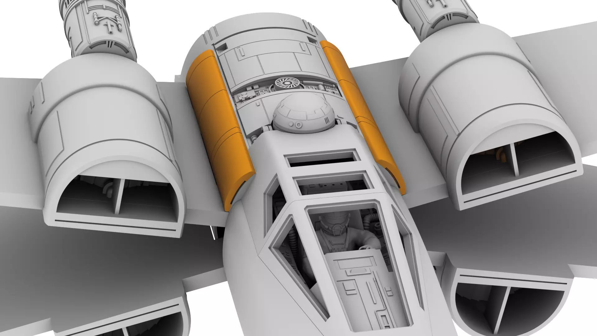 Star Wars Ralph McQuarrie X-Wing Concept V2 3D print model_28