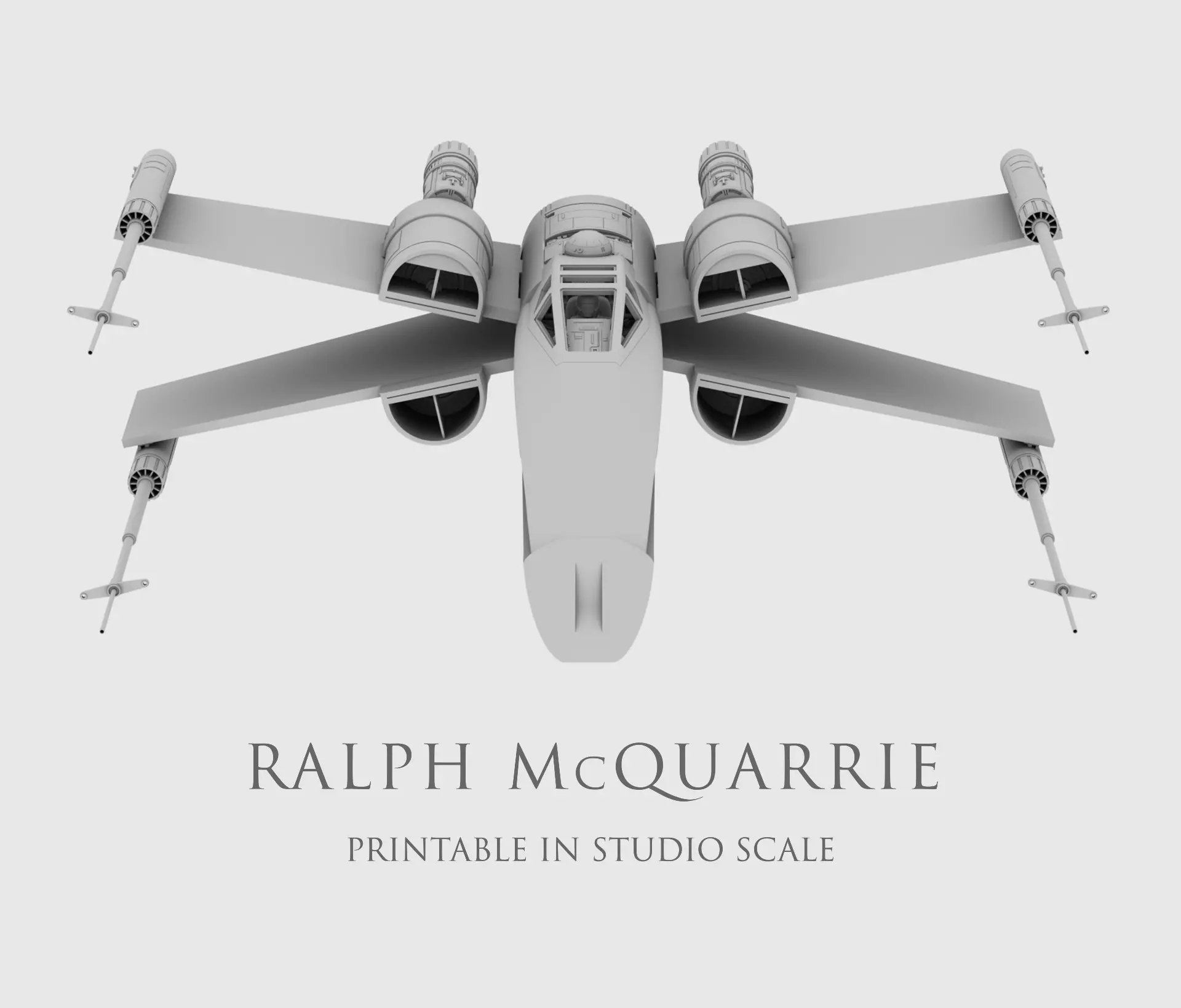 Star Wars Ralph McQuarrie X-Wing Concept V2 3D print model_0