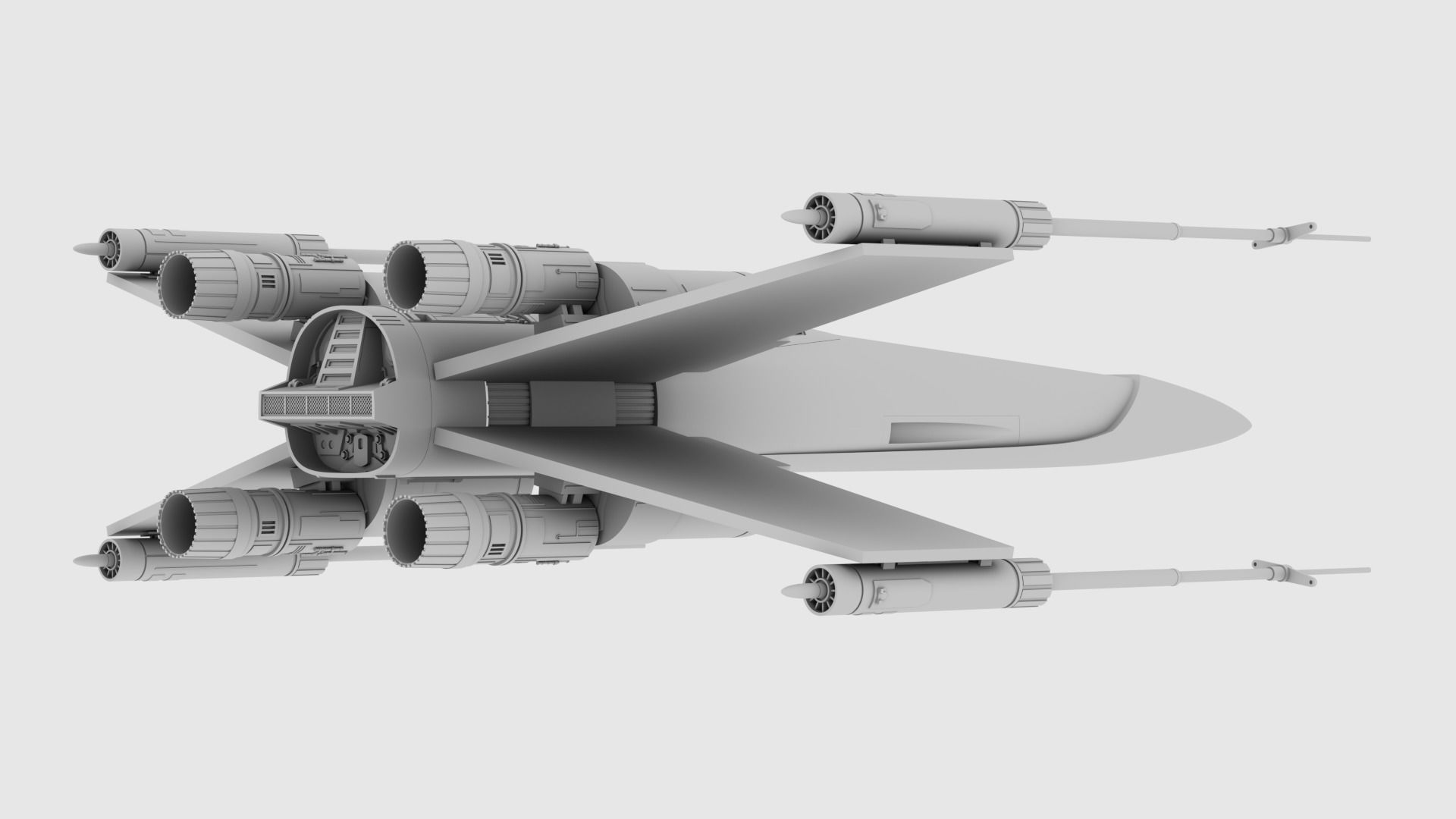 Star Wars Ralph McQuarrie X-Wing Concept V2 3D print model_9