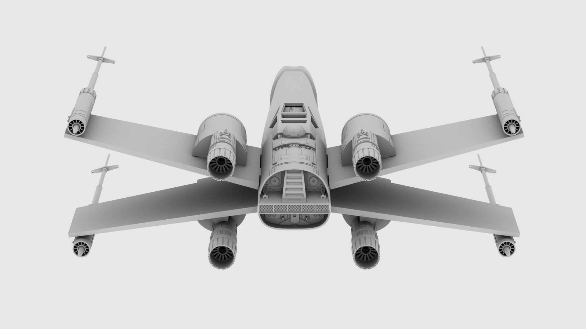 Star Wars Ralph McQuarrie X-Wing Concept V2 3D print model_4