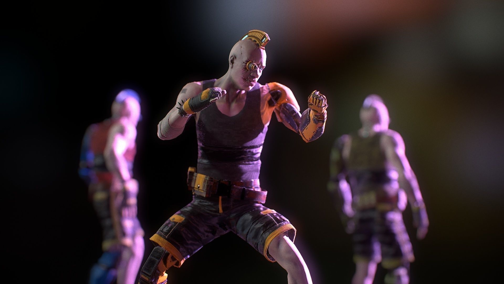 Cyborg 02 Low-poly 3D model_6