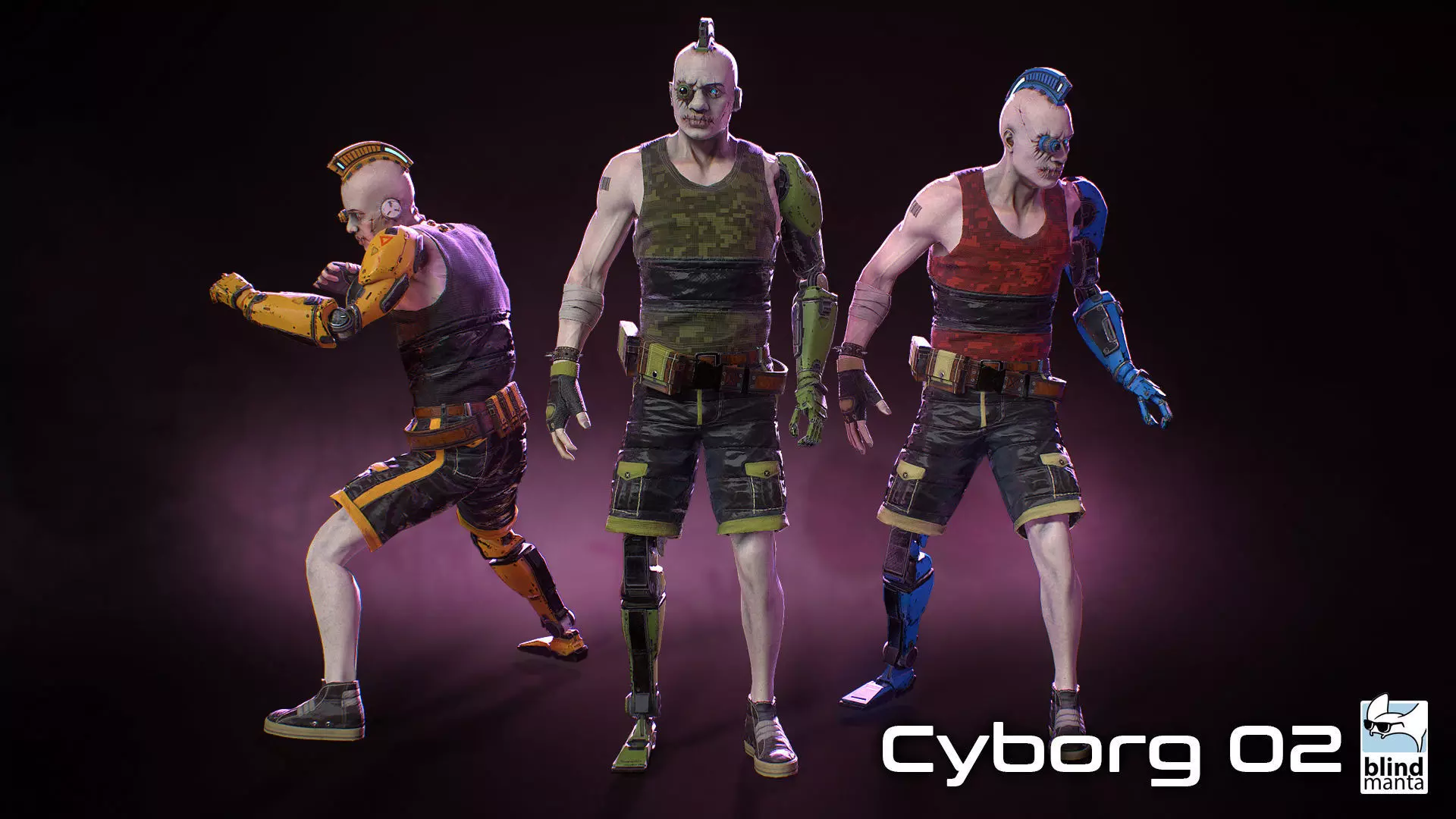 Cyborg 02 Low-poly 3D model_0