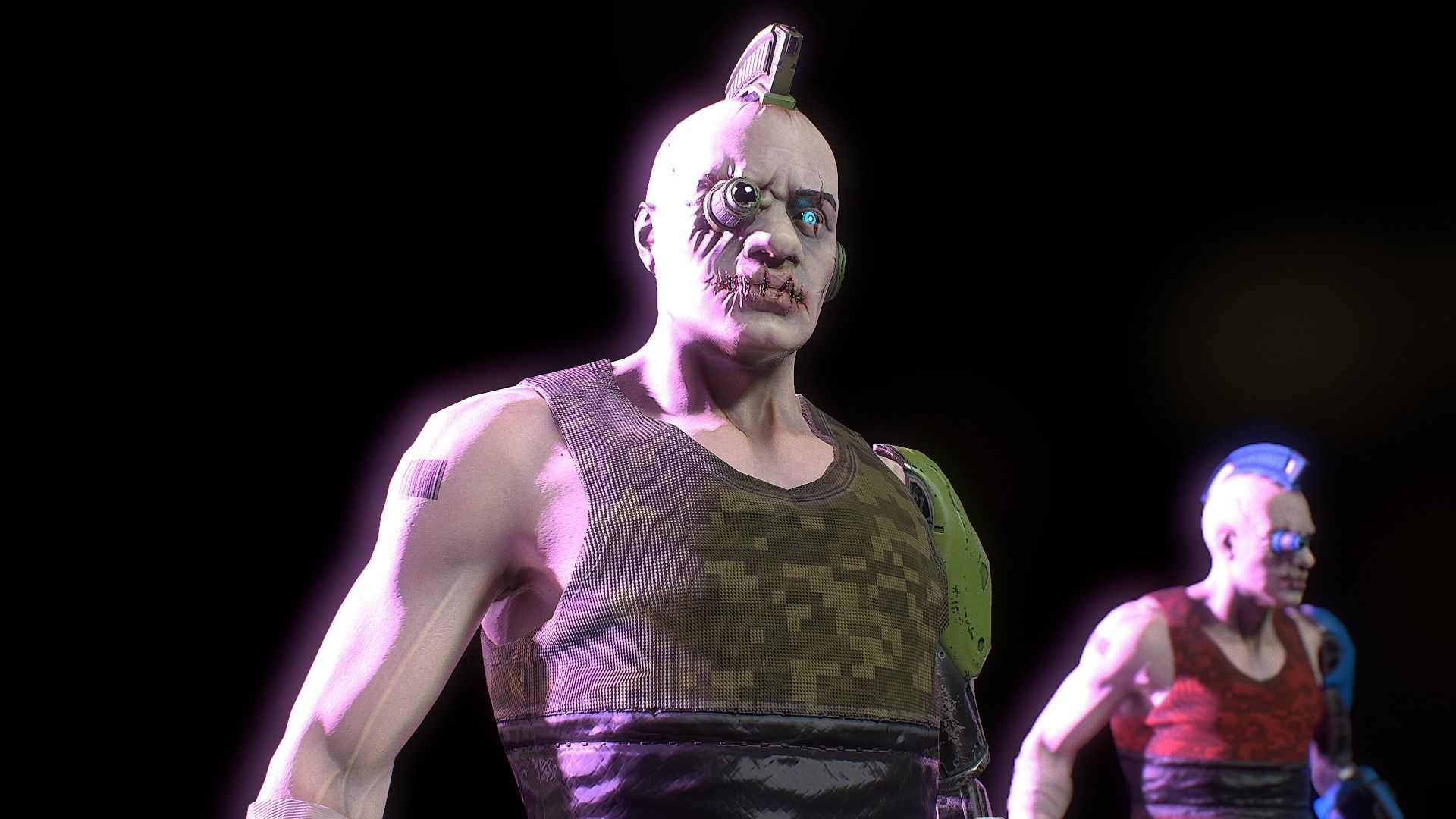 Cyborg 02 Low-poly 3D model_8