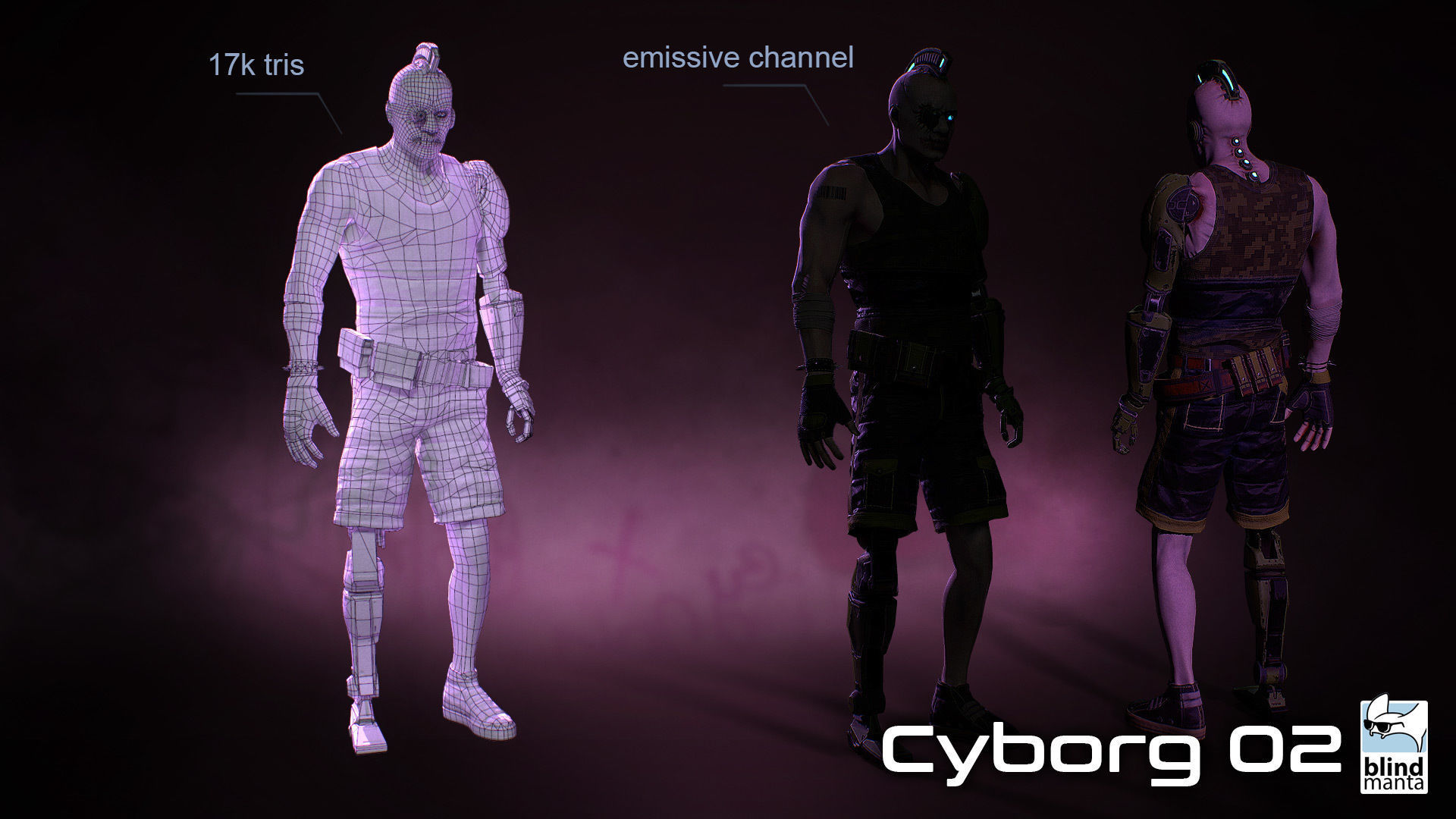 Cyborg 02 Low-poly 3D model_3