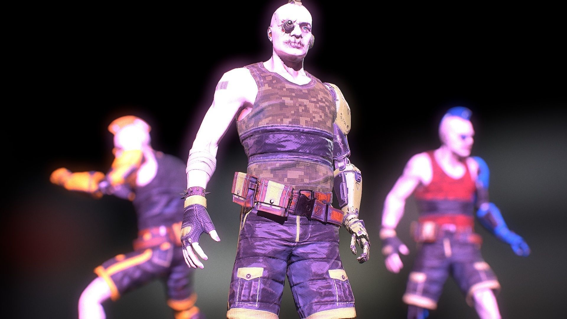 Cyborg 02 Low-poly 3D model_7