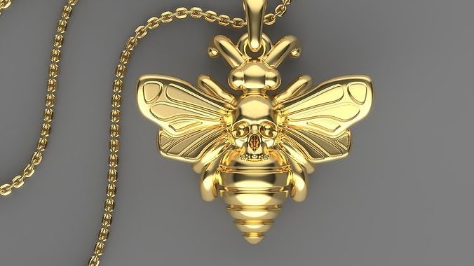 Skull Bee pendant 3D print model