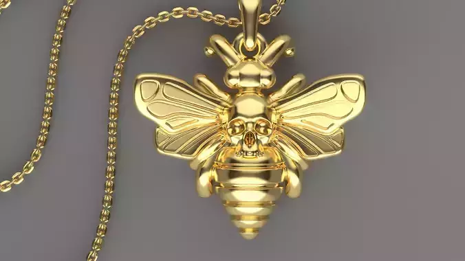 Skull Bee pendant