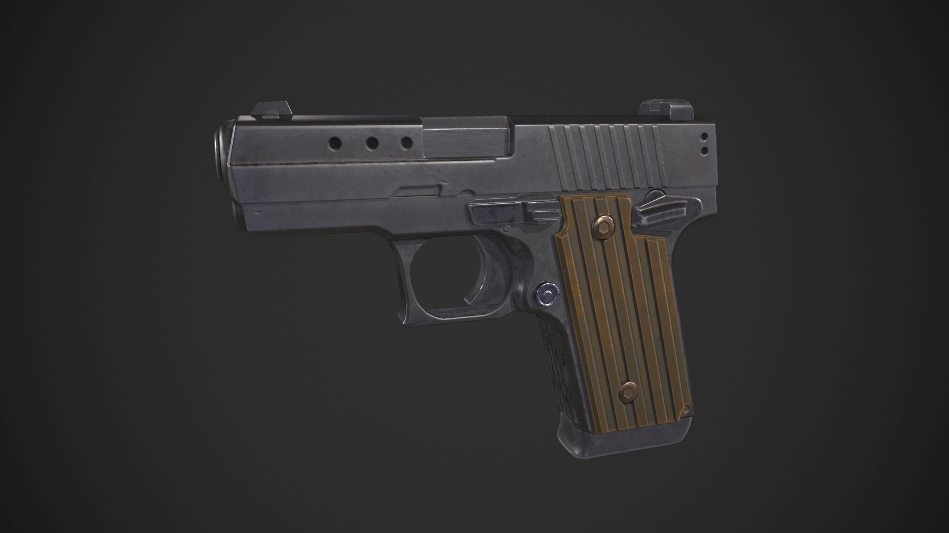 Glock 36 Custom Low-poly 3D model_3