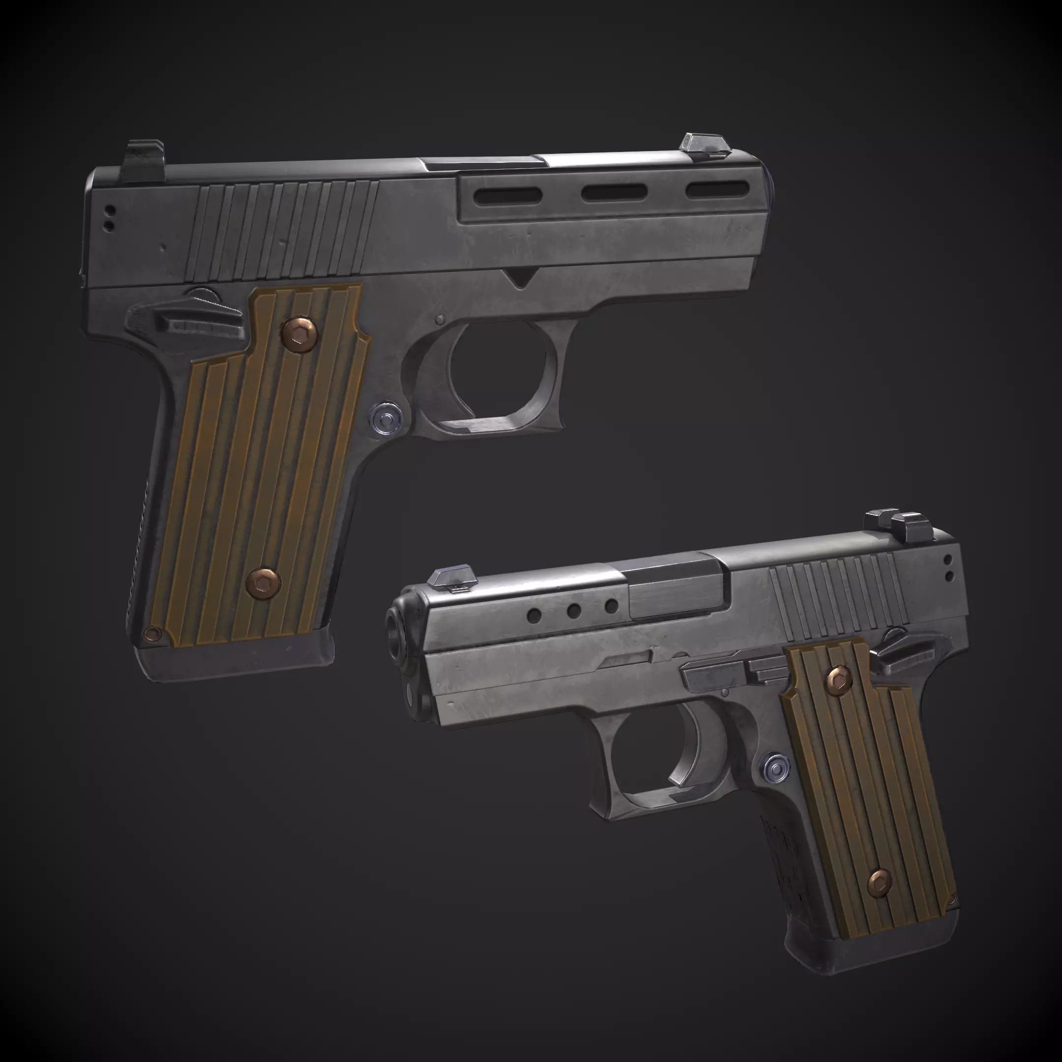 Glock 36 Custom Low-poly 3D model_0
