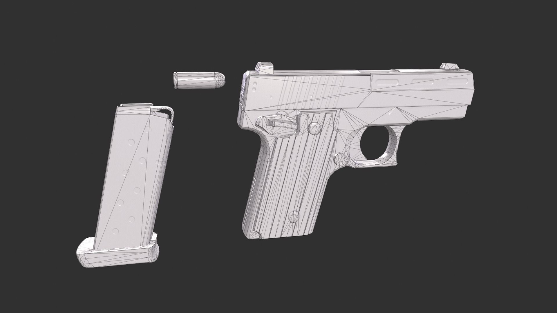 Glock 36 Custom Low-poly 3D model_14