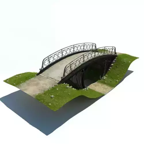 Ornate Black Cast Iron Bridge 3D model