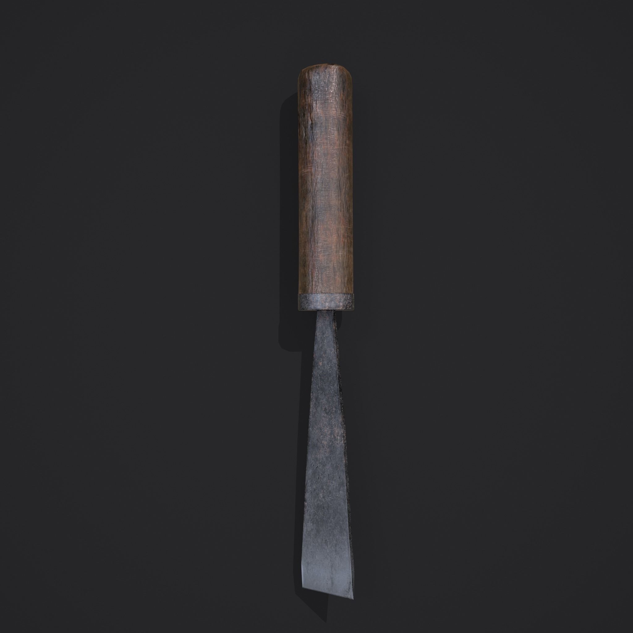 Chisel wooden tool Low-poly 3D model_8