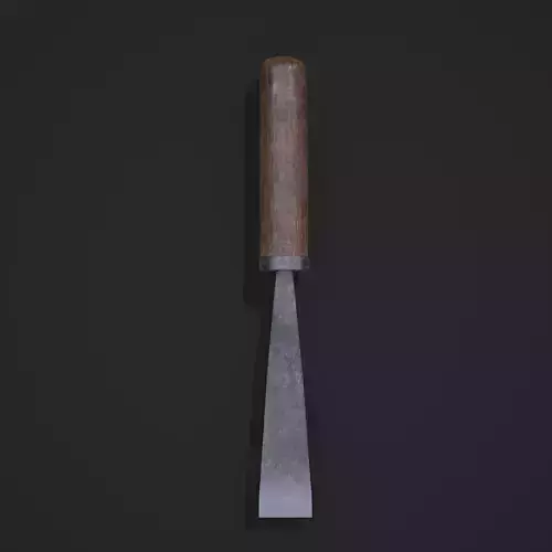 Chisel wooden tool Low-poly 3D model