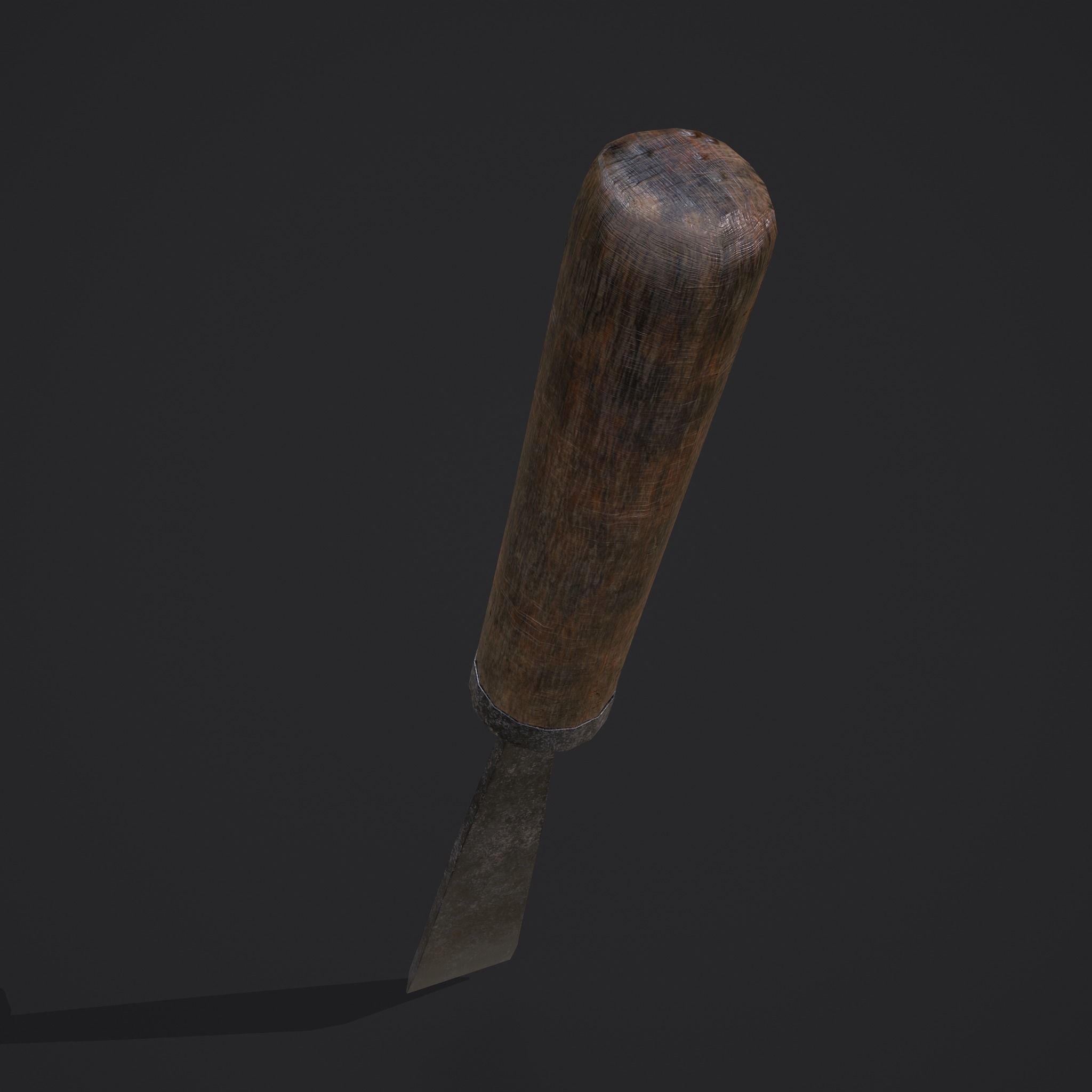 Chisel wooden tool Low-poly 3D model_18