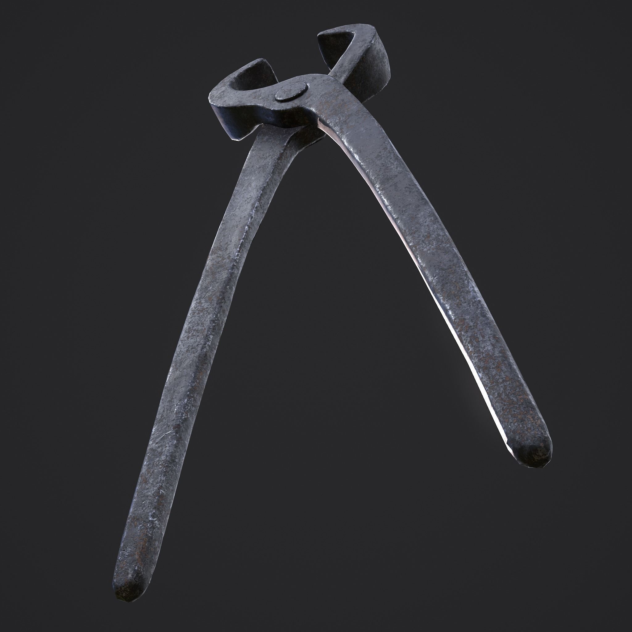 Tongs pliers Low-poly 3D model_13