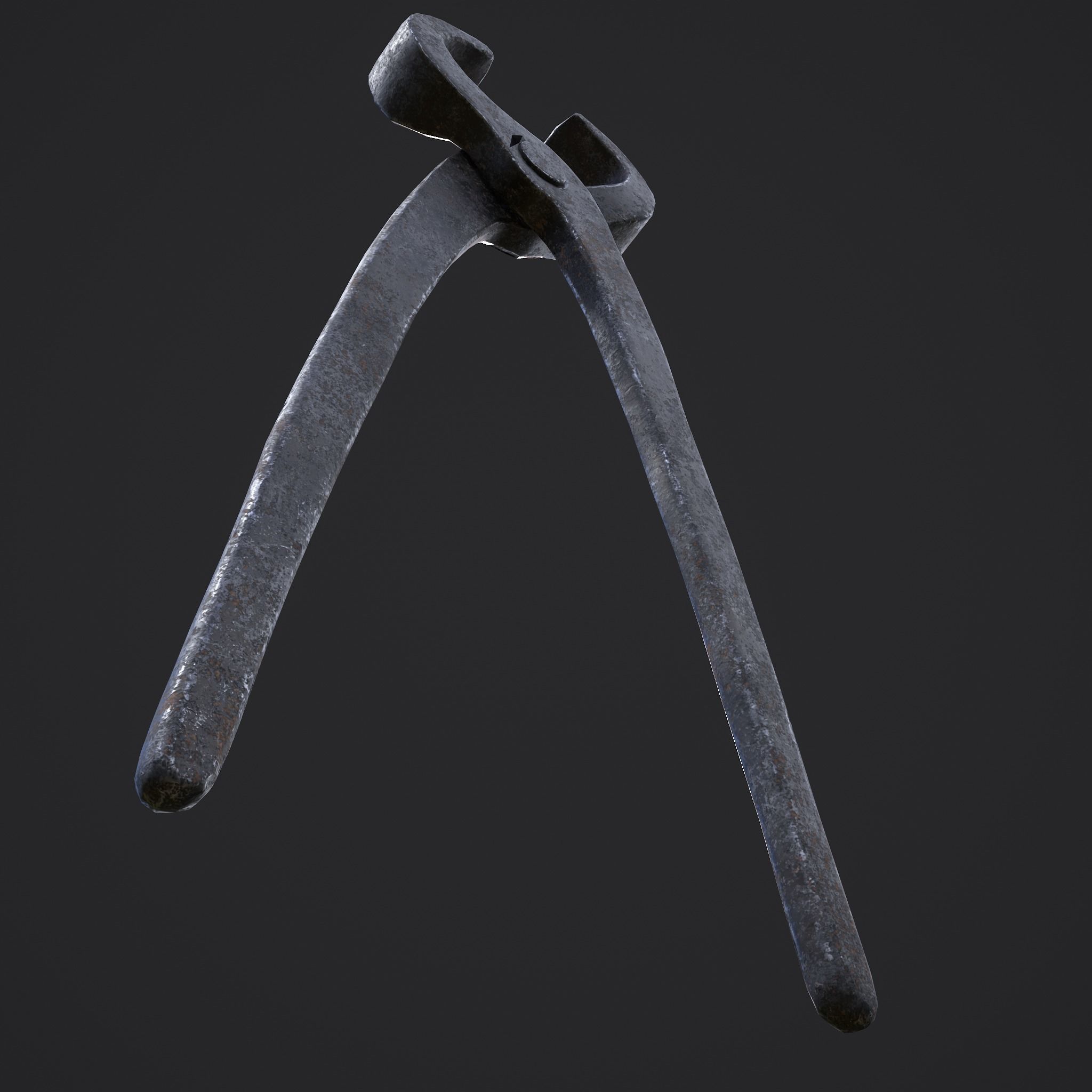 Tongs pliers Low-poly 3D model_14