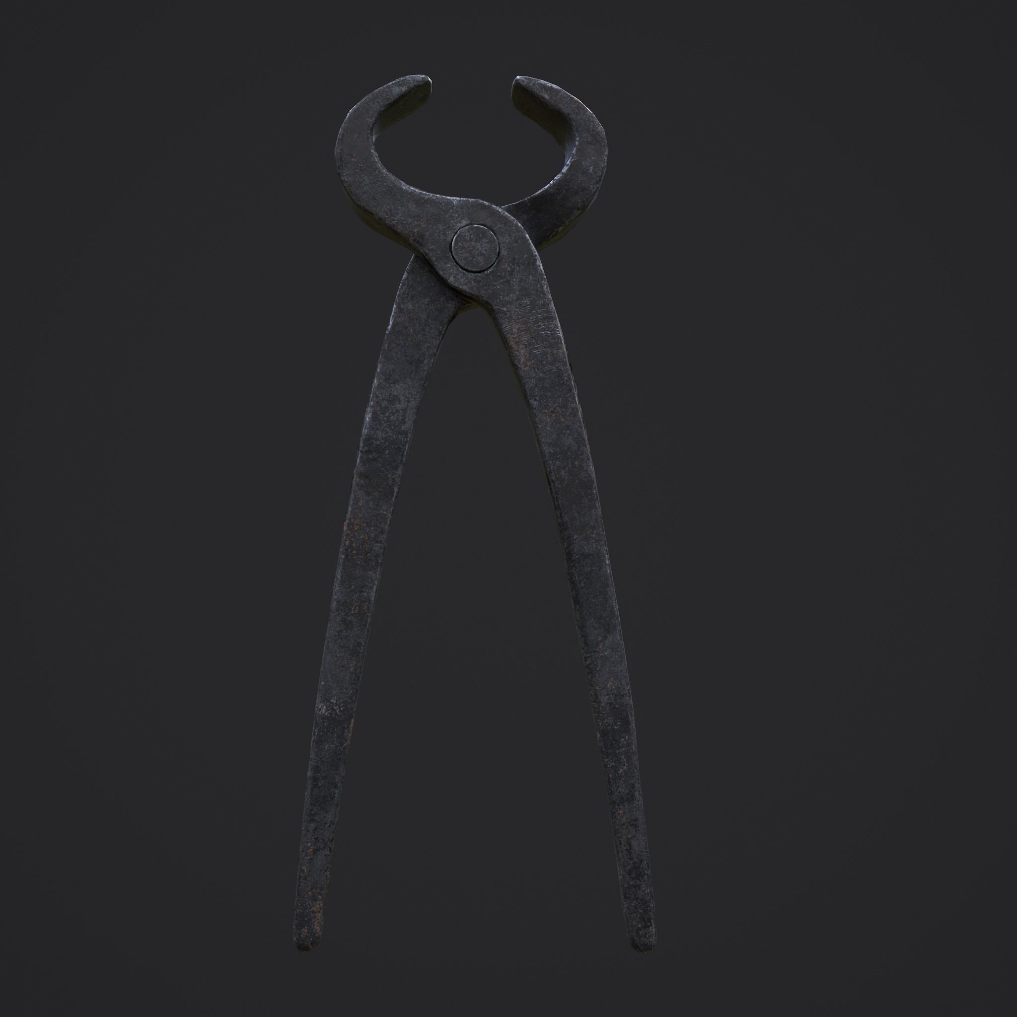 Tongs pliers Low-poly 3D model_4