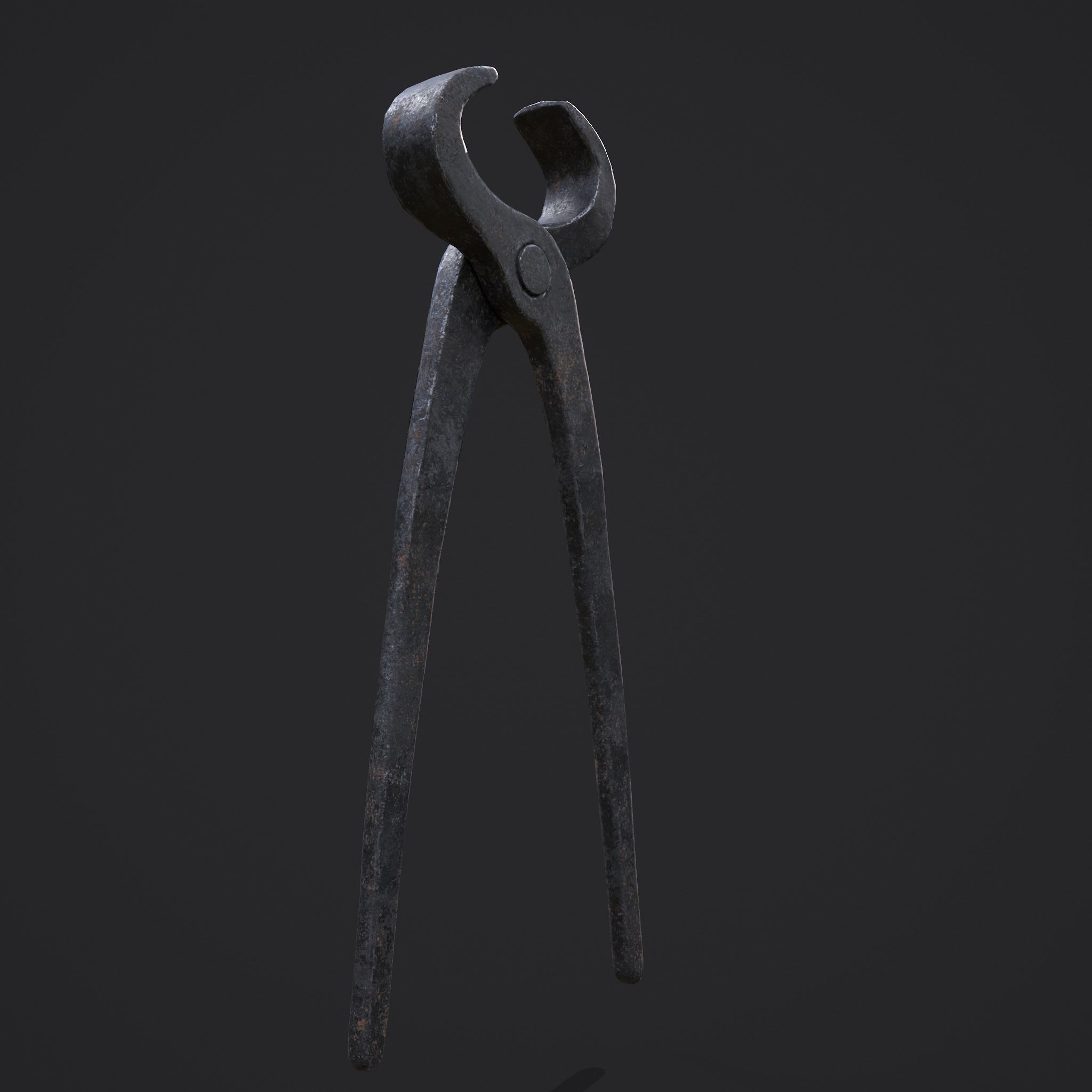 Tongs pliers Low-poly 3D model_9