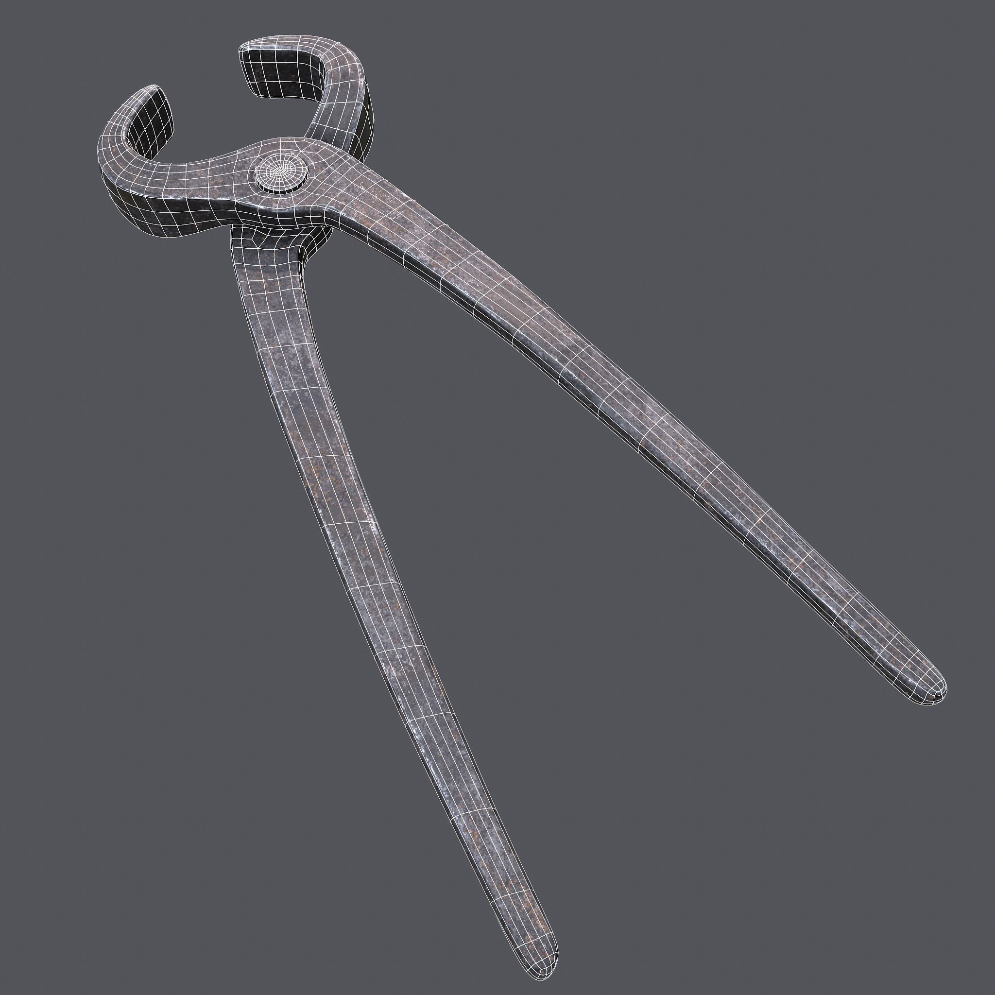 Tongs pliers Low-poly 3D model_29