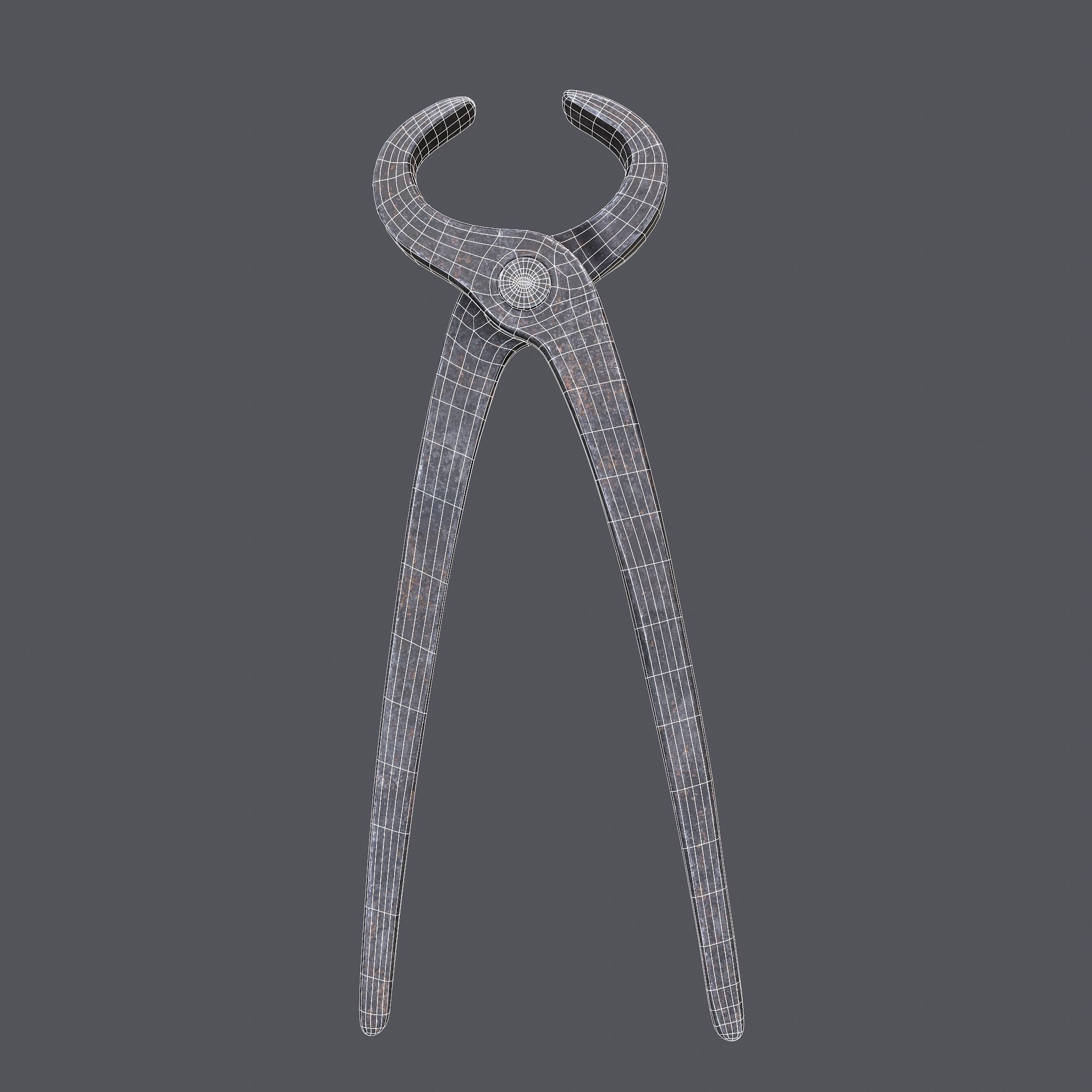 Tongs pliers Low-poly 3D model_23