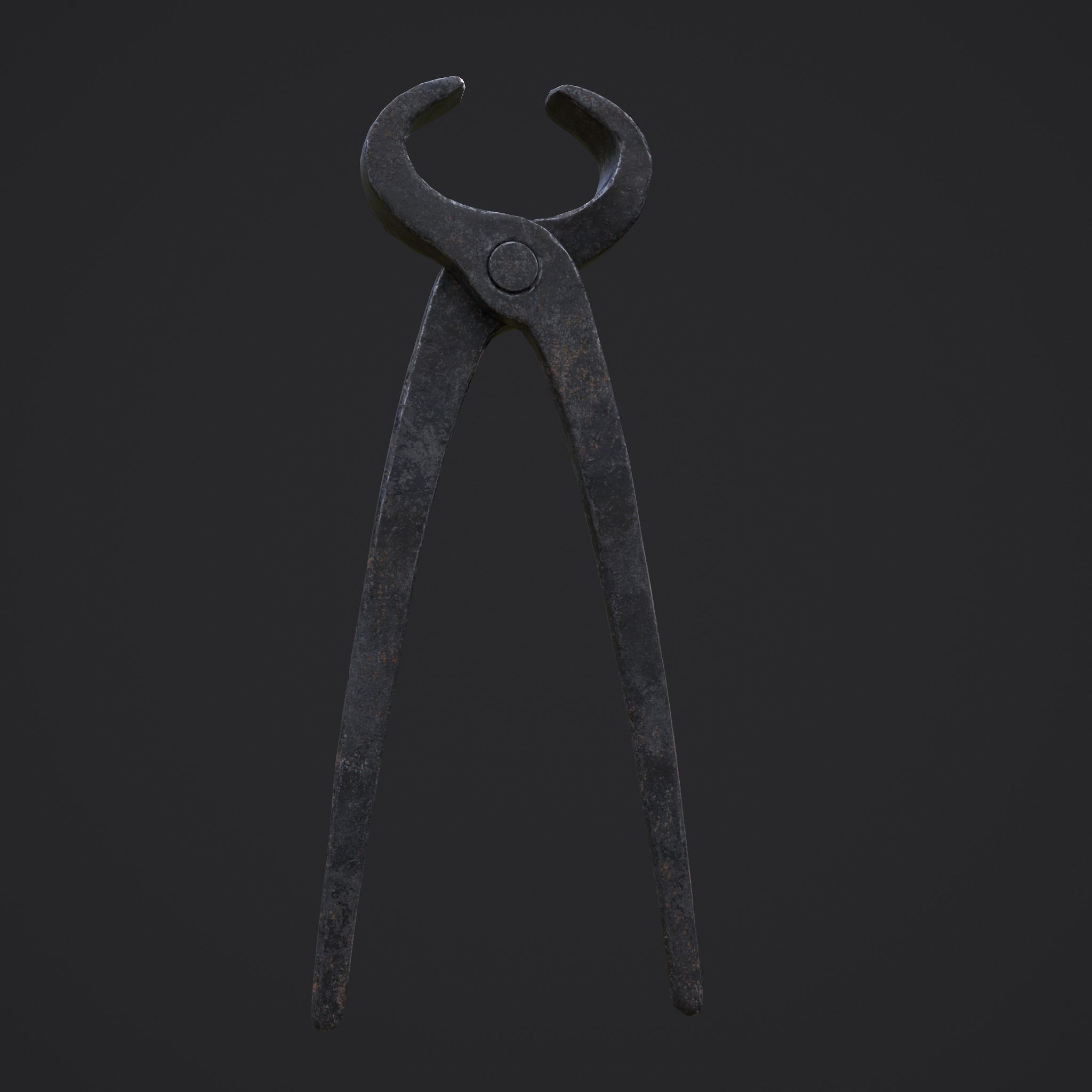 Tongs pliers Low-poly 3D model_10