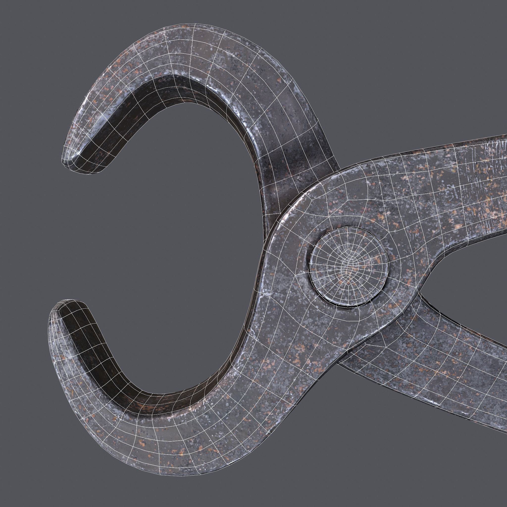 Tongs pliers Low-poly 3D model_27