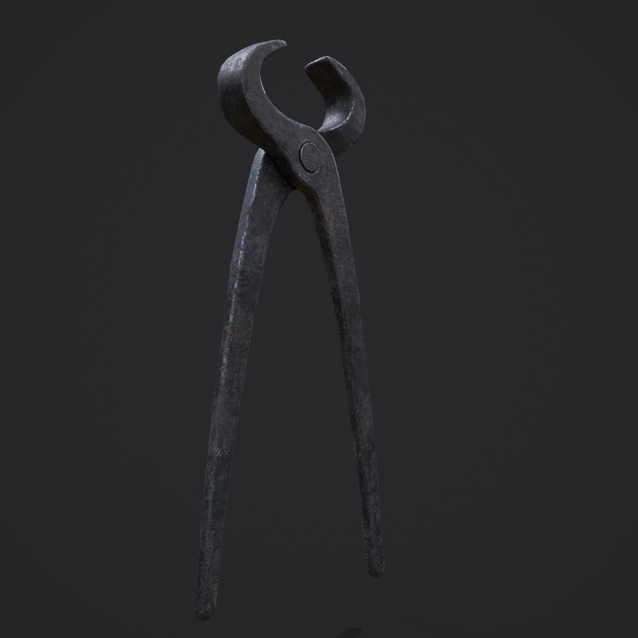 Tongs pliers Low-poly 3D model_5