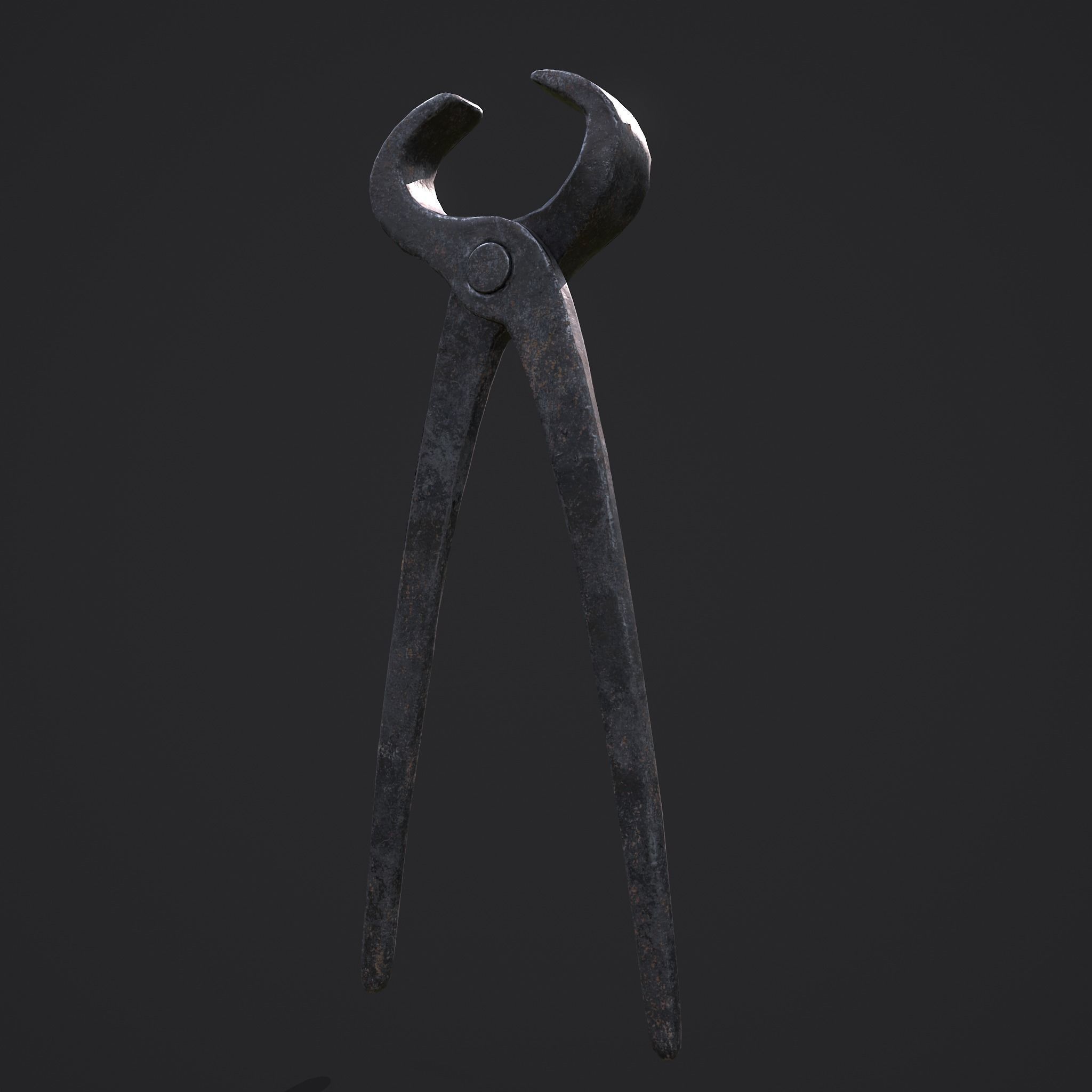 Tongs pliers Low-poly 3D model_11