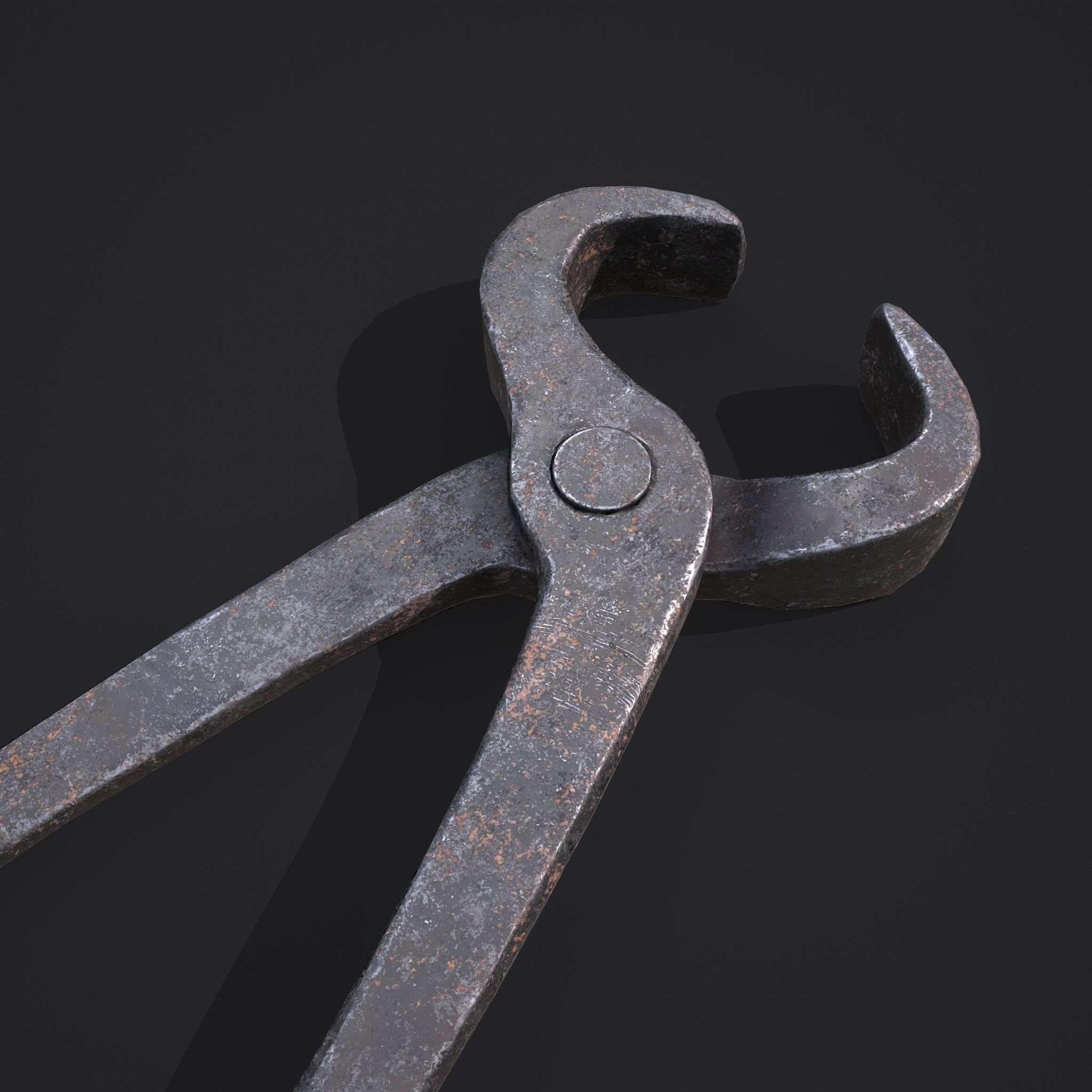 Tongs pliers Low-poly 3D model_19
